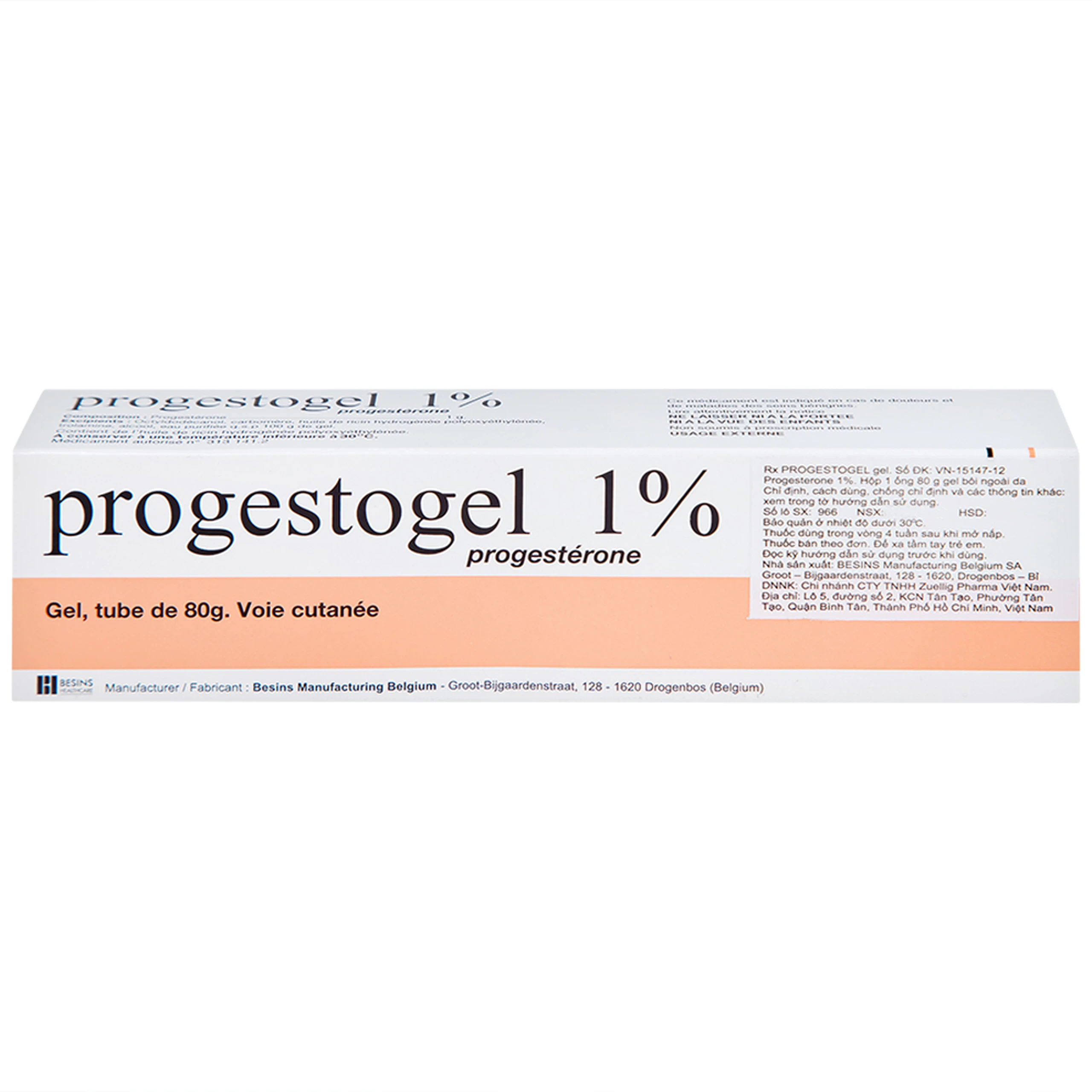 Gel Progestogel 1% Kolmar điều trị các bệnh vú lành tính (80g)