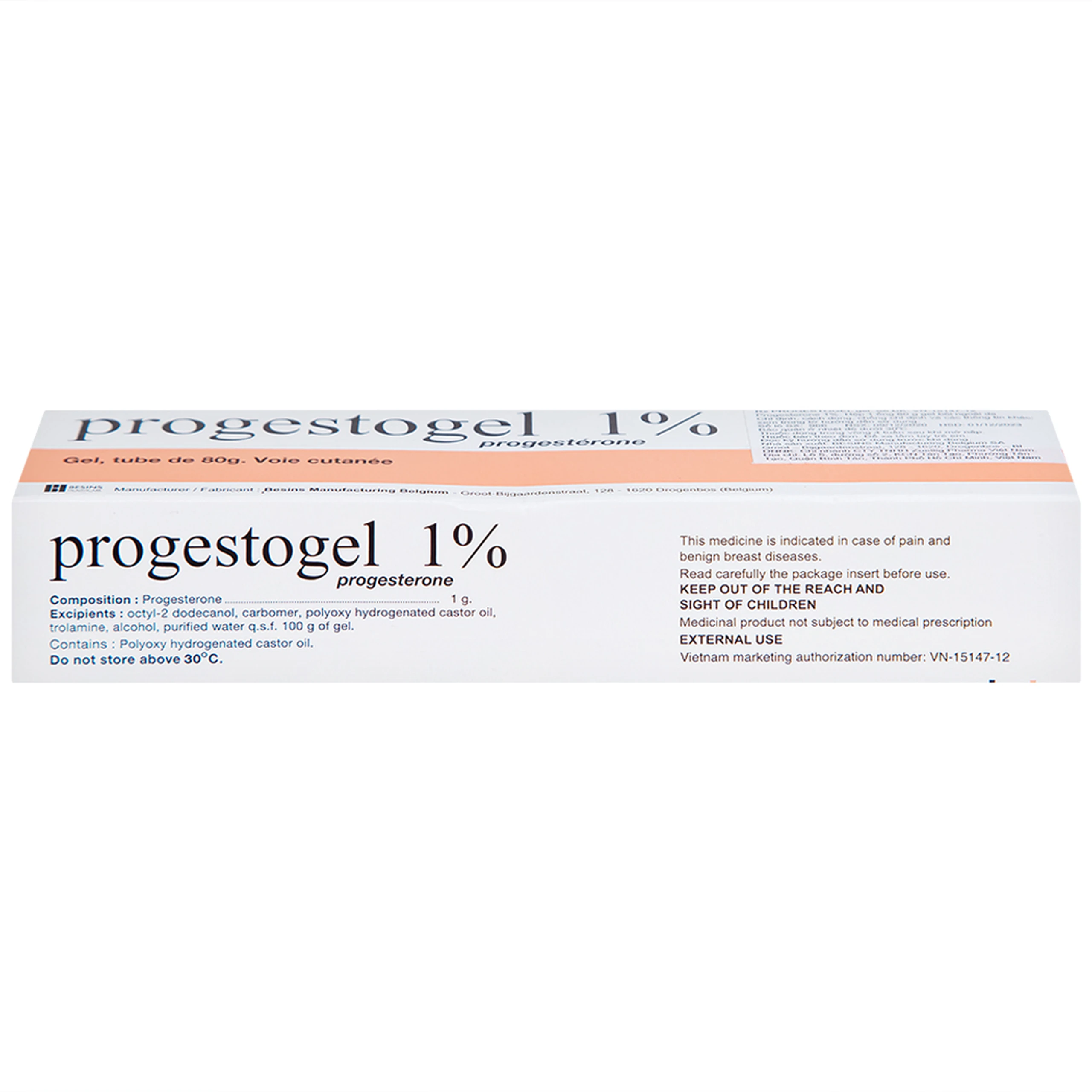 Gel Progestogel 1% Kolmar điều trị các bệnh vú lành tính (80g)