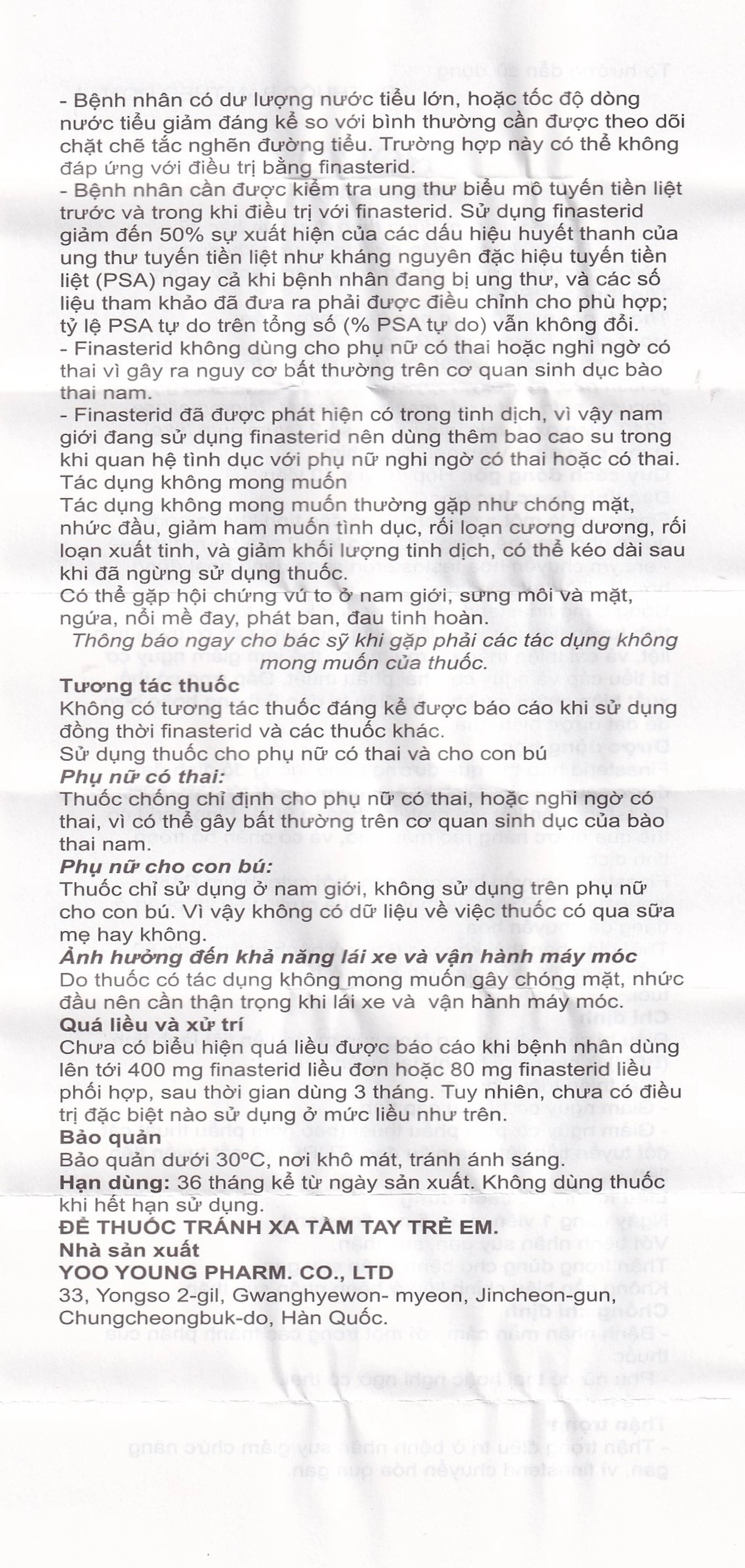 Thuốc Prorid 5mg Yoo Young điều trị tăng sản tuyến tiền liệt lành tính (10 vỉ x 10 viên)