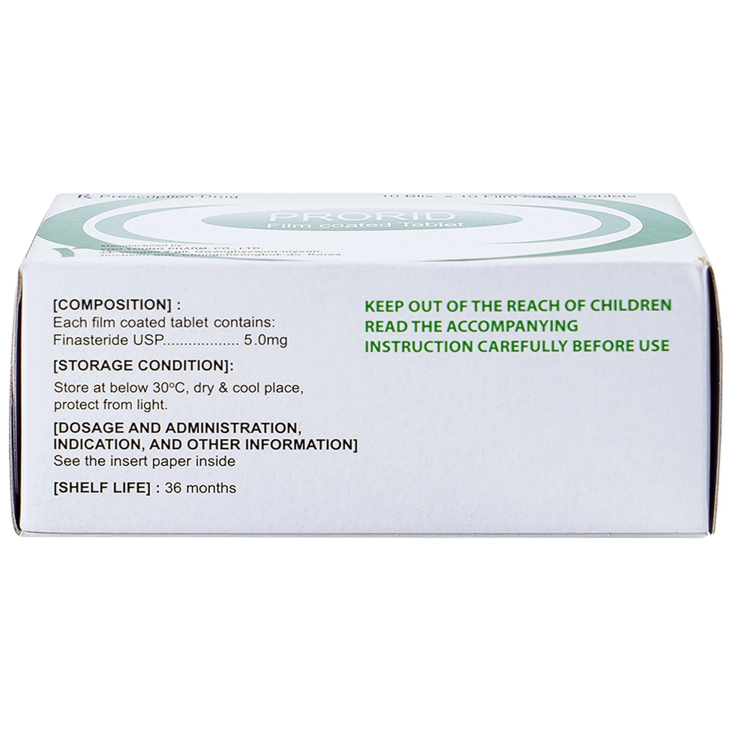 Thuốc Prorid 5mg Yoo Young điều trị tăng sản tuyến tiền liệt lành tính (10 vỉ x 10 viên)