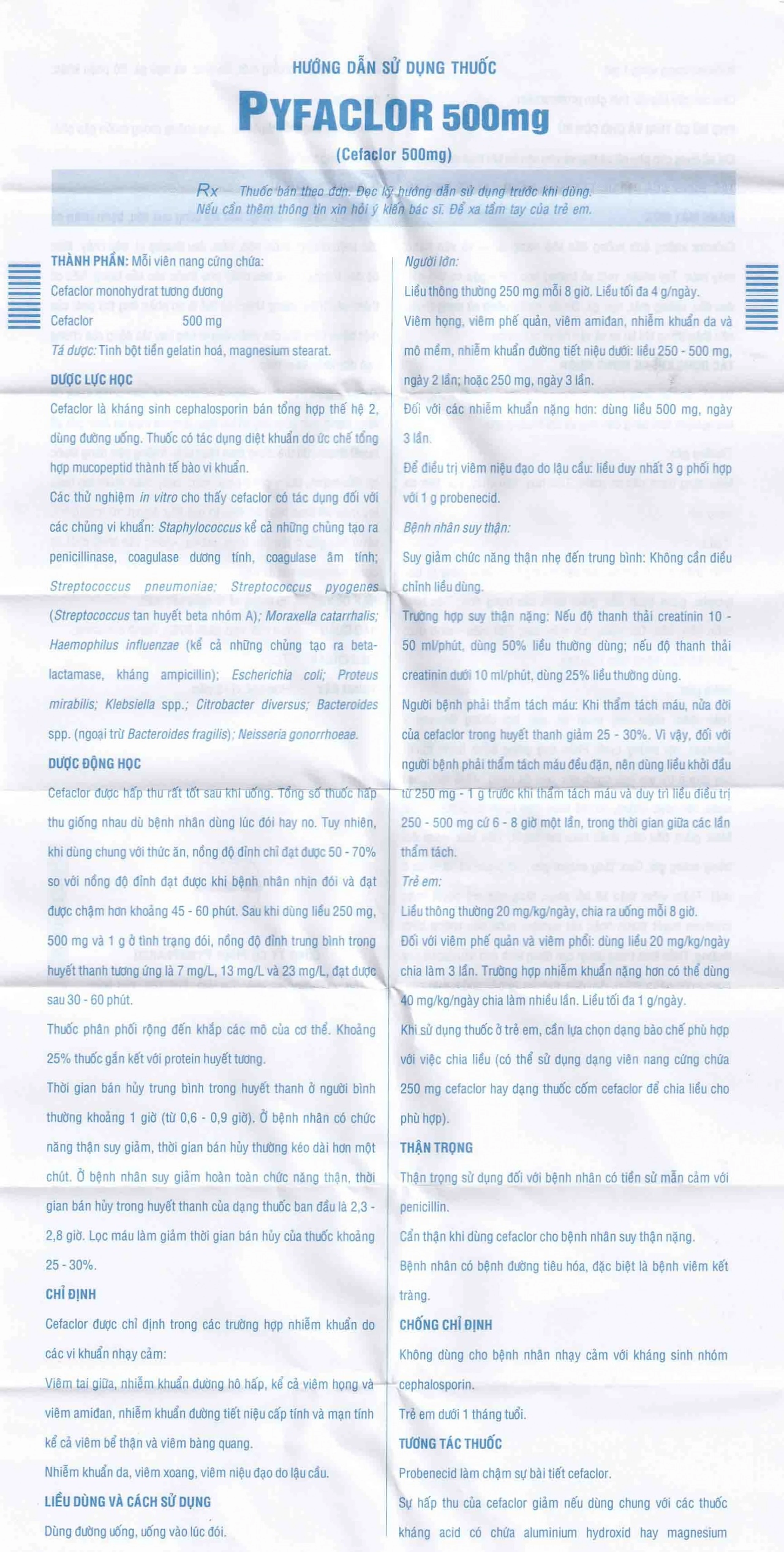 Thuốc Pyfaclor 500mg Pymepharco điều trị viêm tai giữa, nhiễm khuẩn đường hô hấp (1 vỉ x 12 viên)