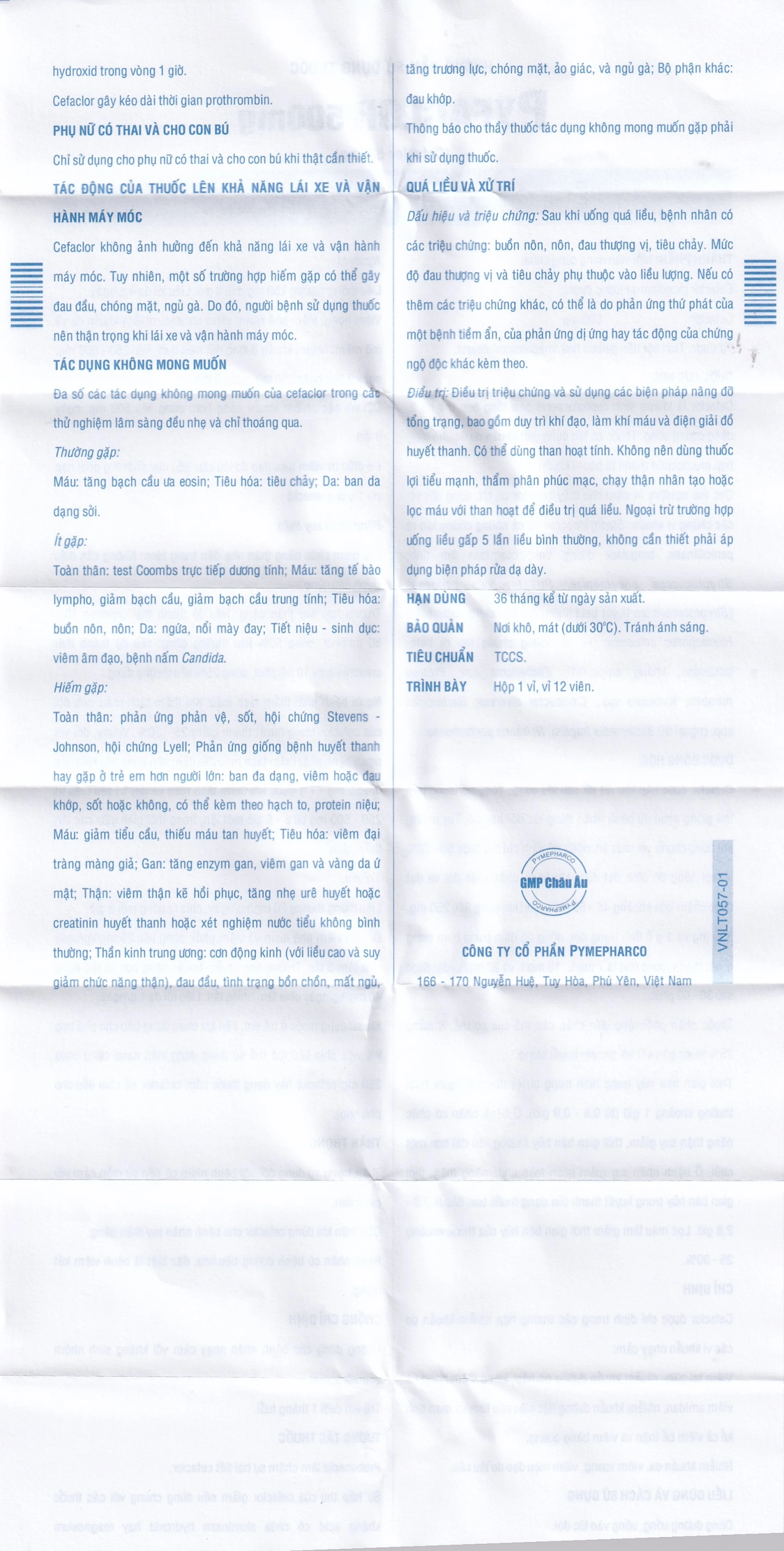 Thuốc Pyfaclor 500mg Pymepharco điều trị viêm tai giữa, nhiễm khuẩn đường hô hấp (1 vỉ x 12 viên)