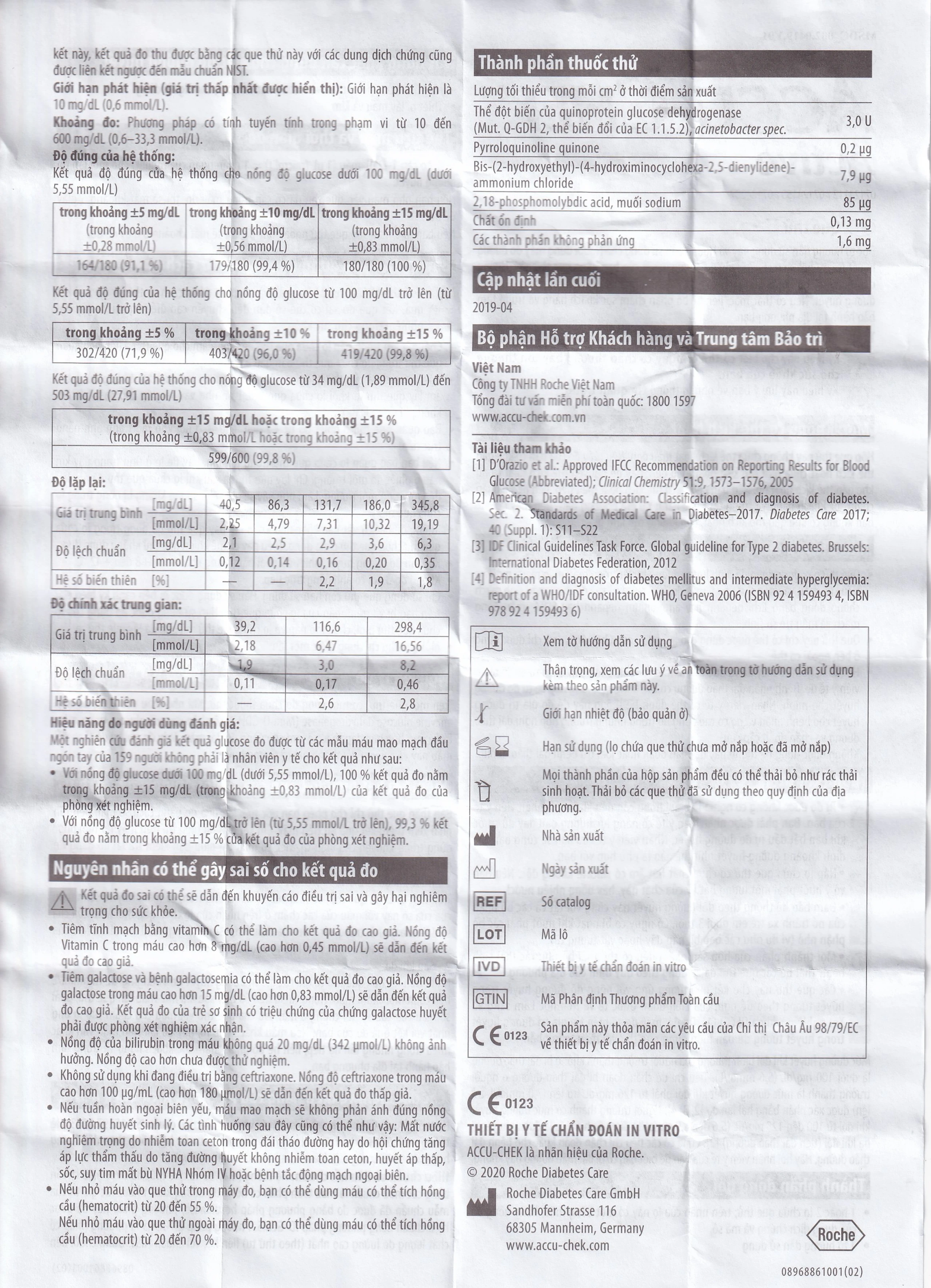 Que thử đường huyết Accu Chek Active (25 que)