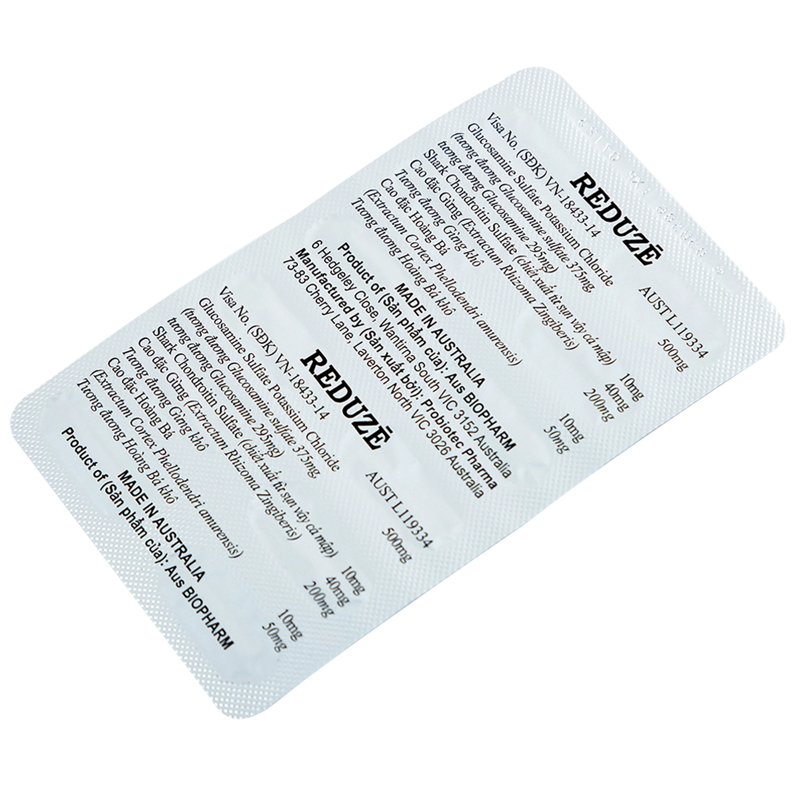 Thuốc Reduze Aus Biopharm giảm viêm khớp gối nhẹ và trung bình (5 vỉ x 12 viên)