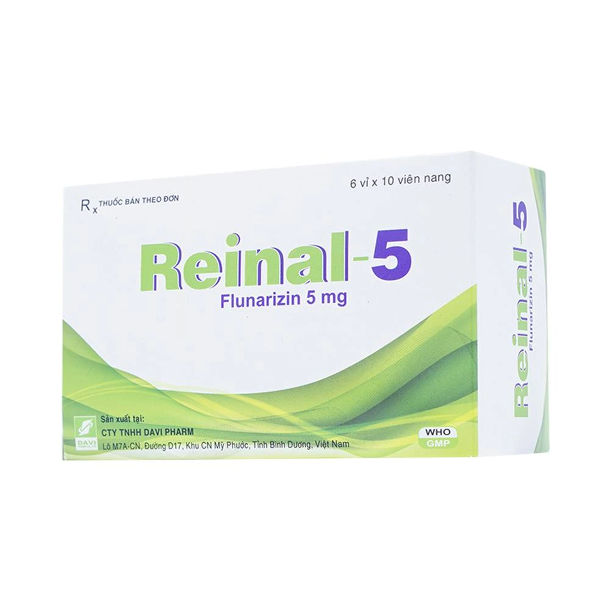 Thuốc Reinal-5 Davipharm điều trị dự phòng cơn đau nửa đầu (6 vỉ x 10 viên)