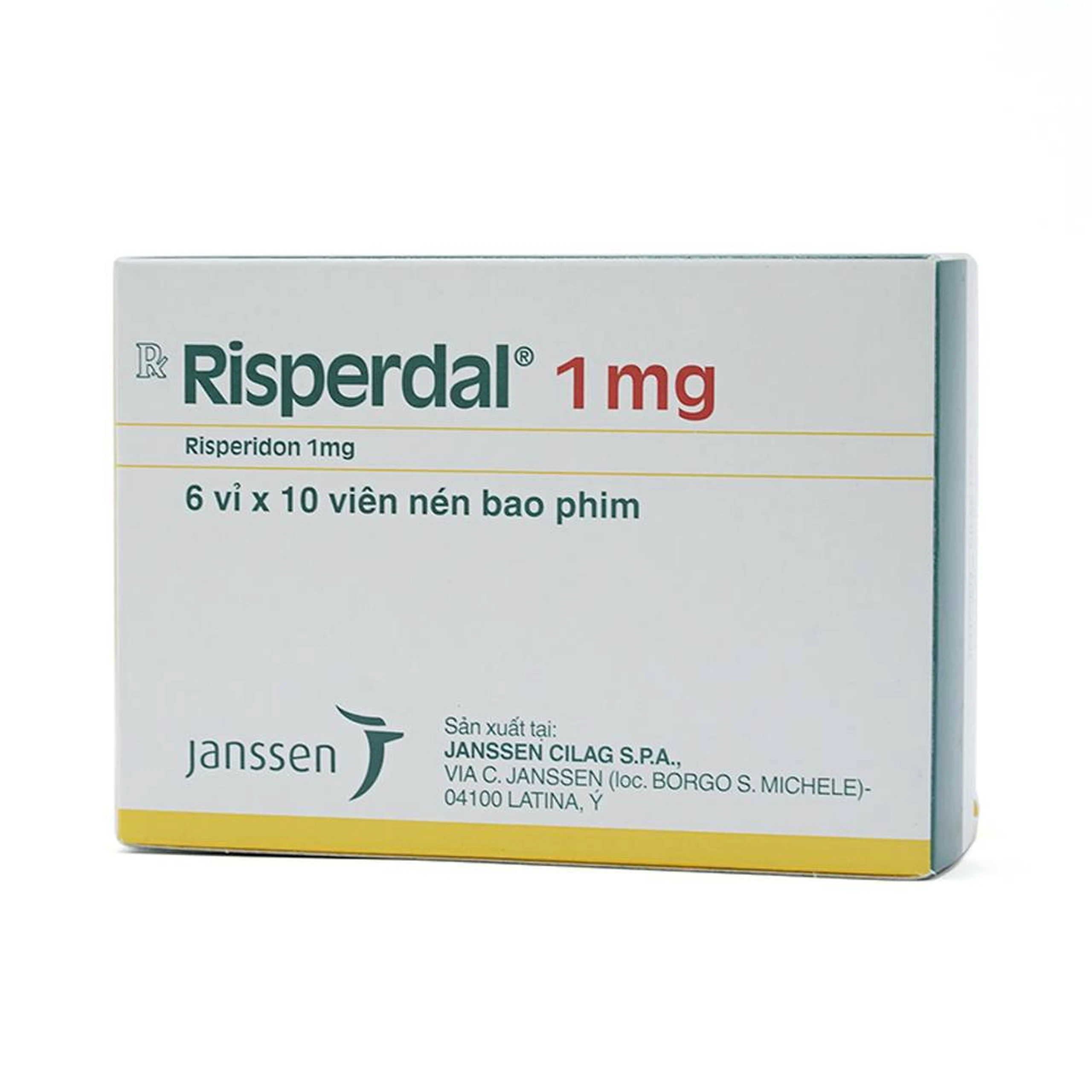Thuốc Risperdal 1mg Janssen điều trị bệnh tâm thần phân liệt (6 vỉ x 10 viên)