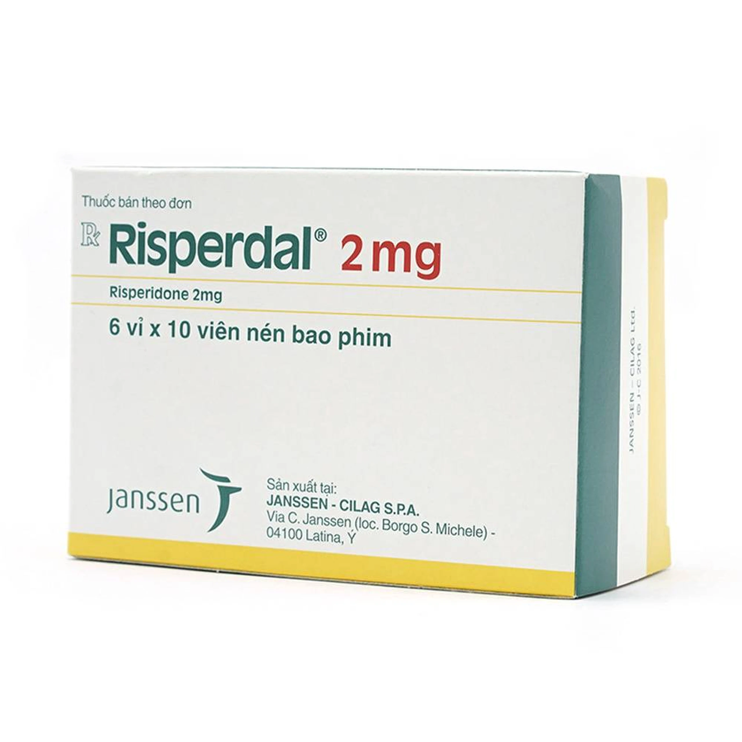 Thuốc Risperdal 2mg Janssen điều trị bệnh tâm thần phân liệt (6 vỉ x 10 viên)