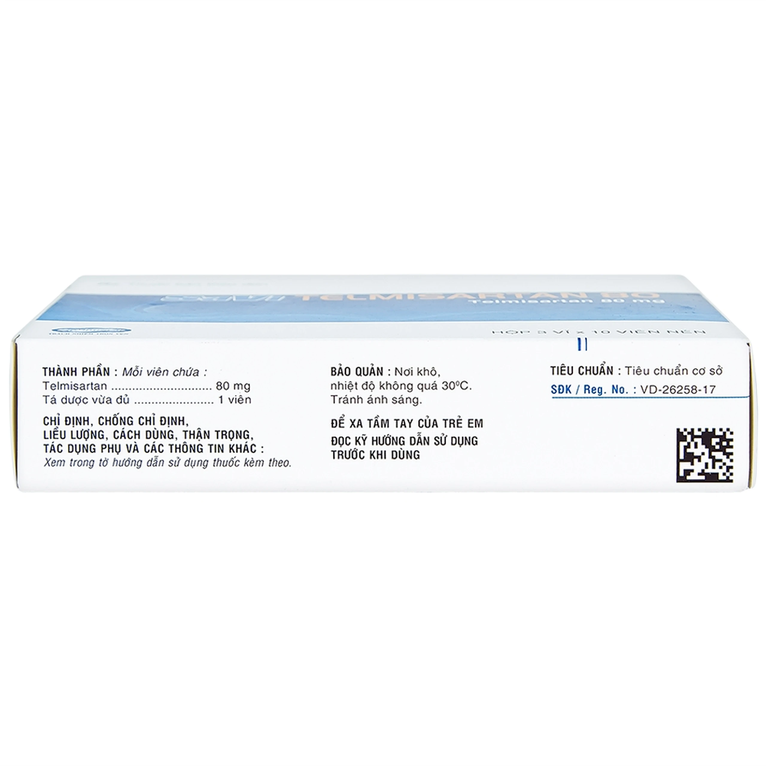 Thuốc Savi Telmisartan 80 điều trị tăng huyết áp (3 vỉ x 10 viên) 