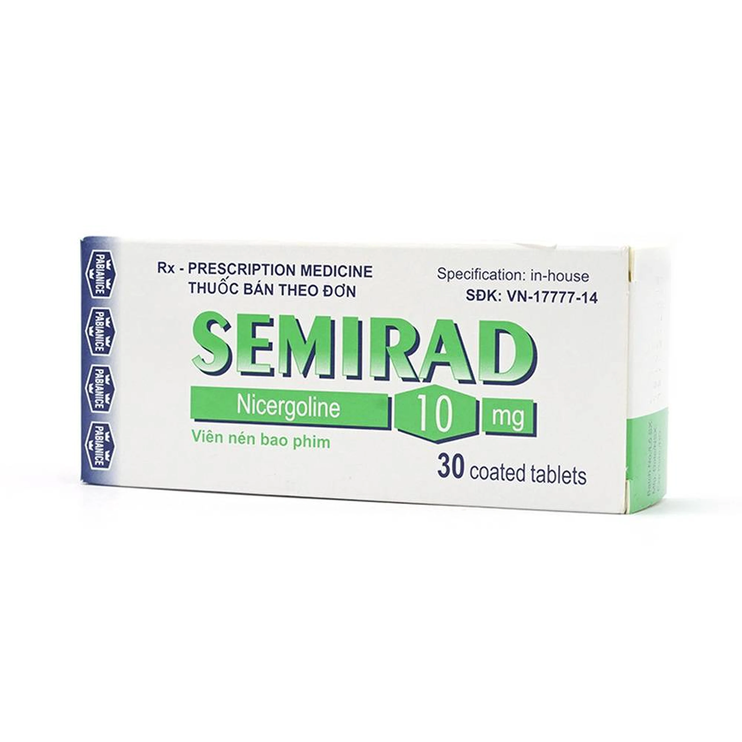 Thuốc Semirad 10mg Polfa Pabiance điều trị các triệu chứng thần kinh và sinh lý (3 vỉ x 10 viên)