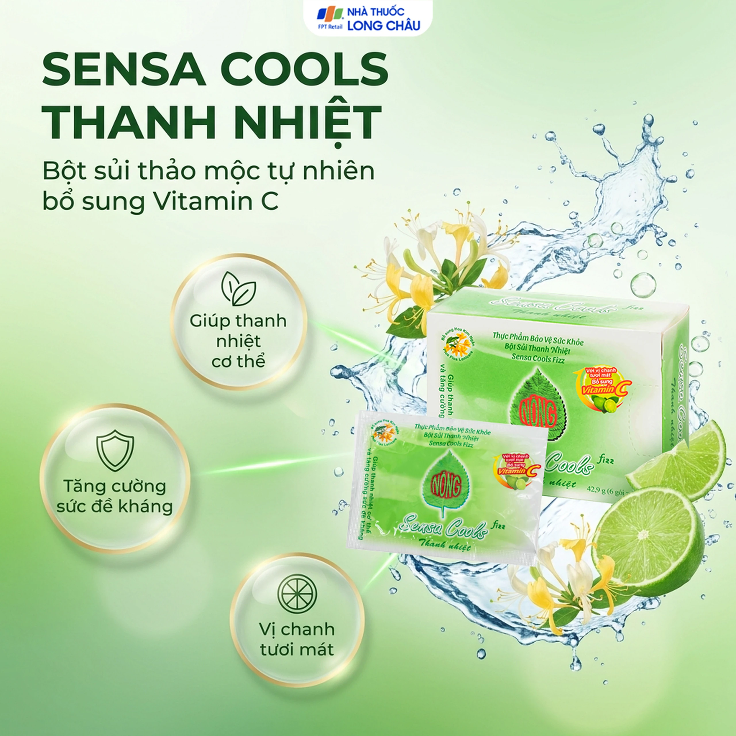 Bột sủi thanh nhiệt Sensa Cools Fizz (6 gói) 2