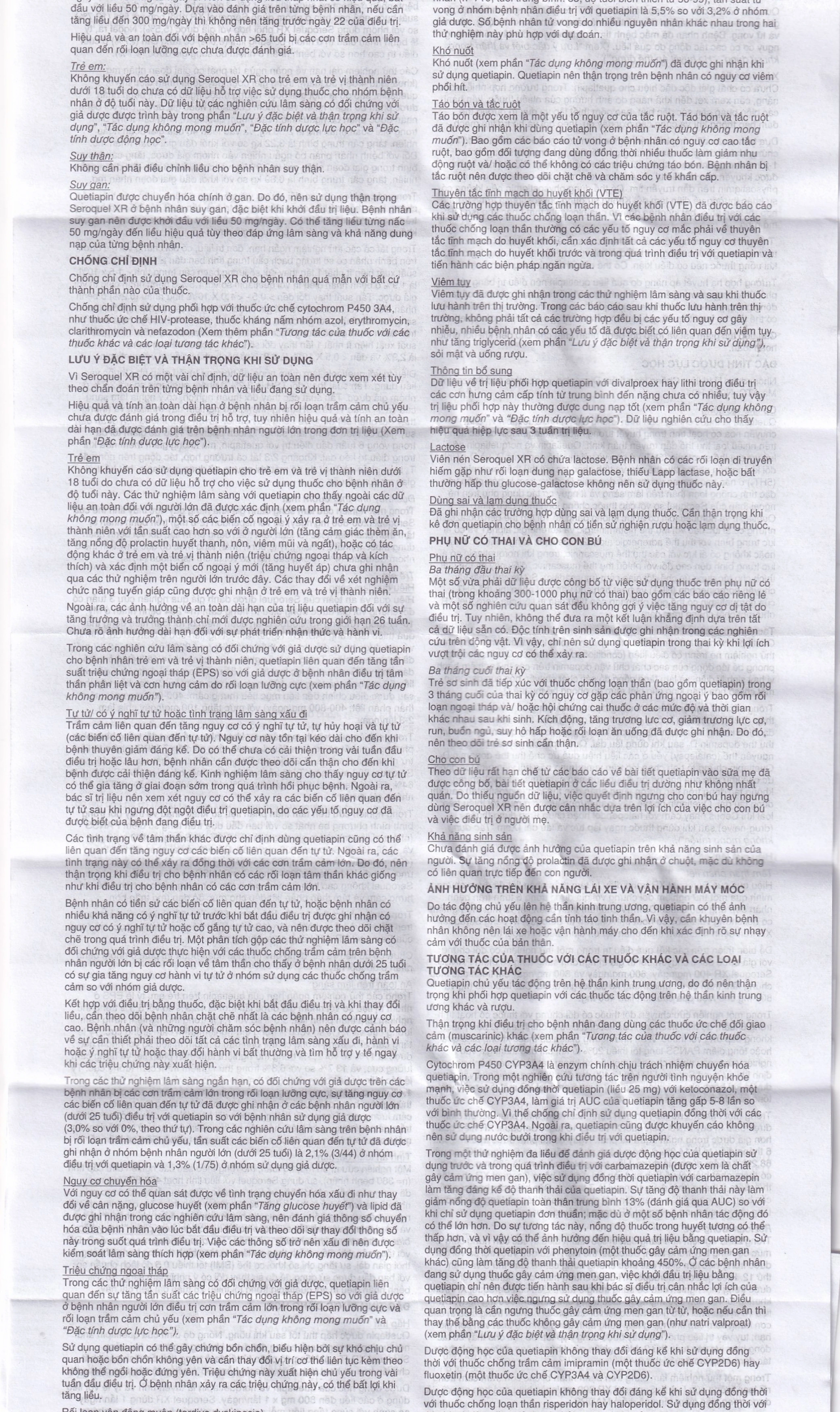 Thuốc Seroquel XR 200mg AstraZeneca điều trị các rối loạn tâm thần (3 vỉ x 10 viên)