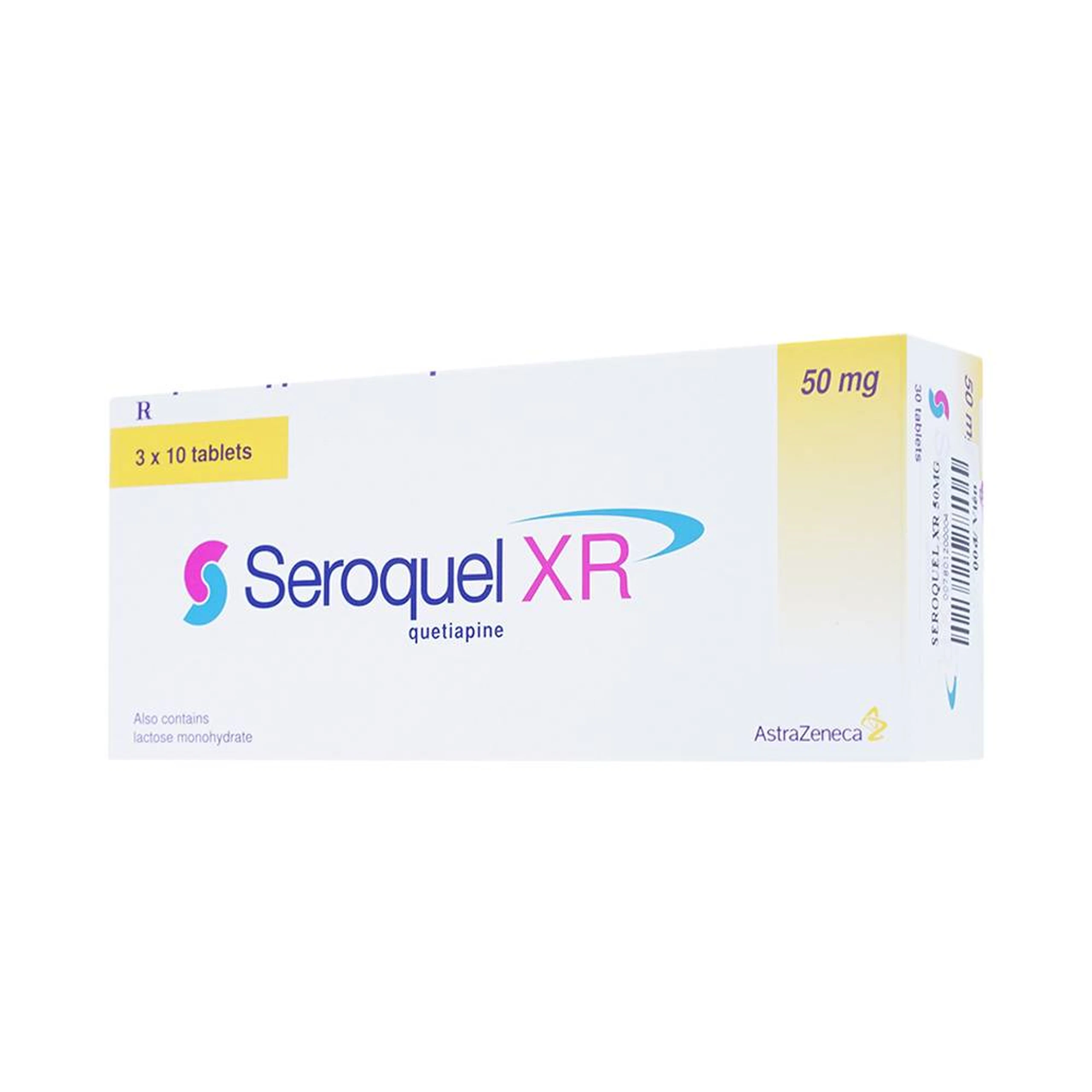 Thuốc Seroquel XR 50mg AstraZeneca điều trị tâm thần phân liệt (3 vỉ x 10 viên)