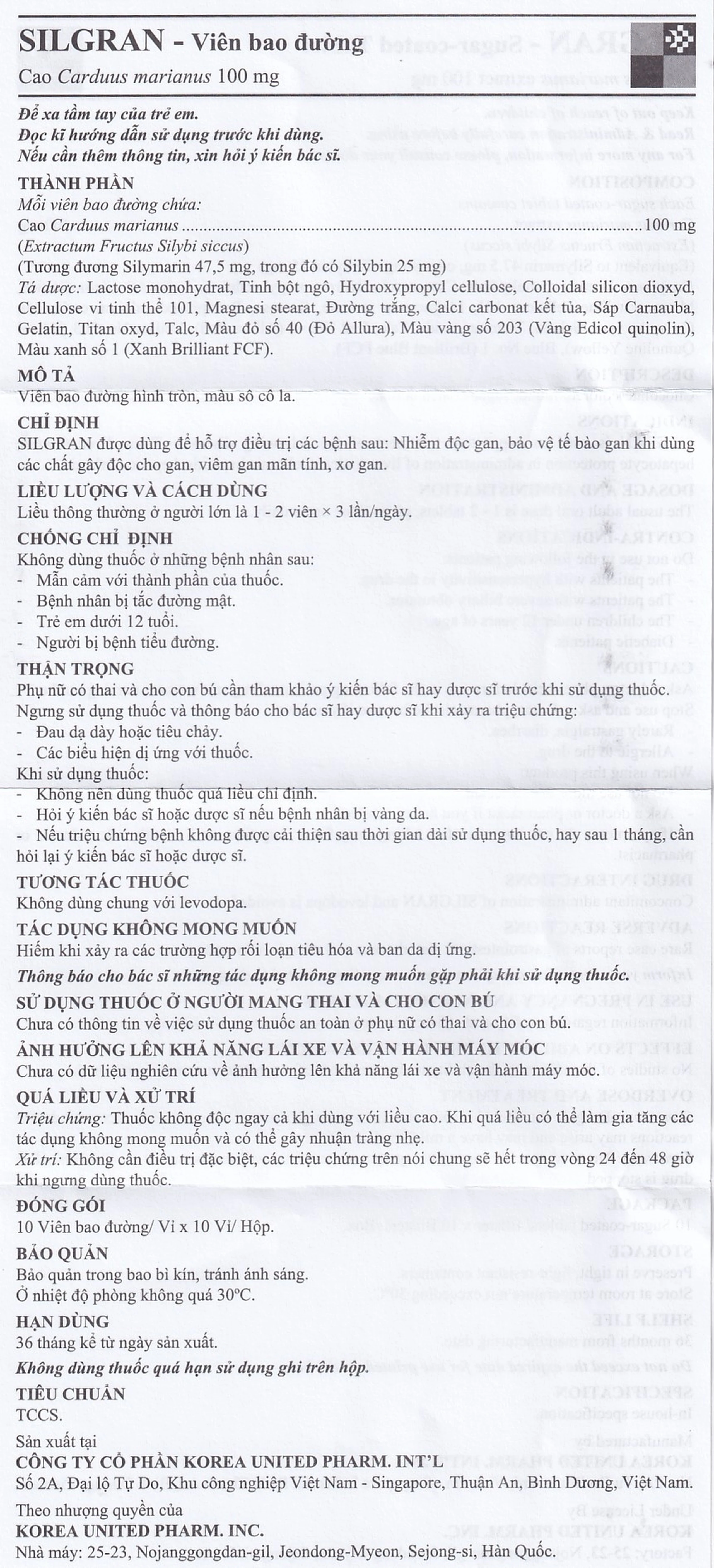 Thuốc Silgran 100mg United điều trị nhiễm độc gan, bảo vệ tế bào gan (10 vỉ x 10 viên)