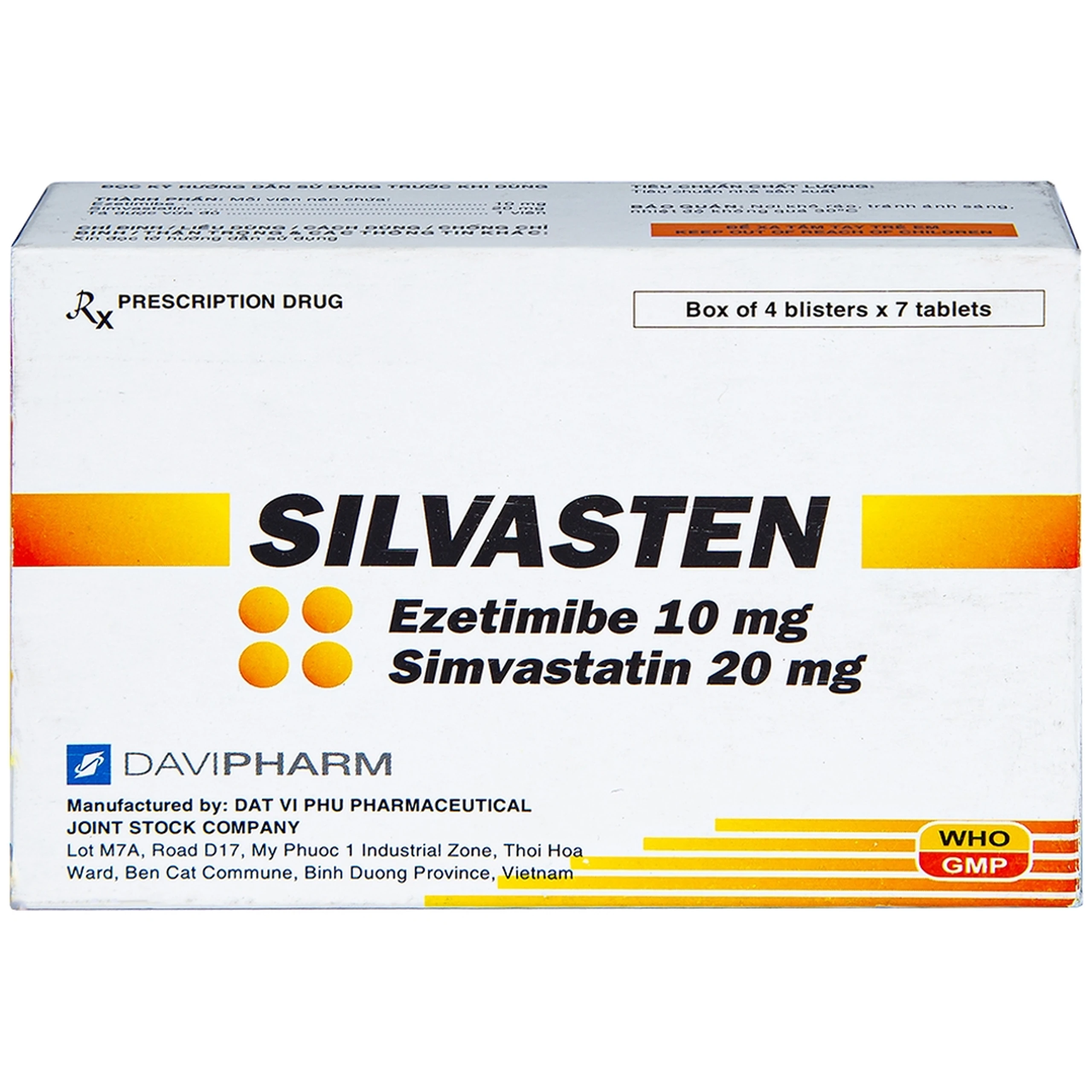 Thuốc Silvasten Davi Pharm hạ lipid máu (4 vỉ x 7 viên)