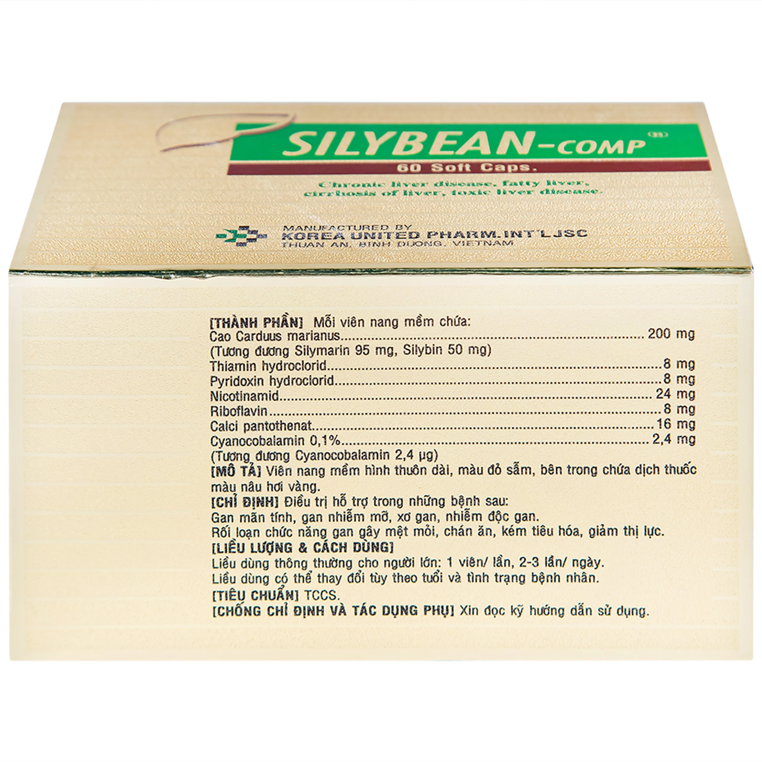 Thuốc Silybean-Comp United hỗ trợ điều trị bệnh gan mãn tính, gan nhiễm mỡ (6 vỉ x 10 viên)