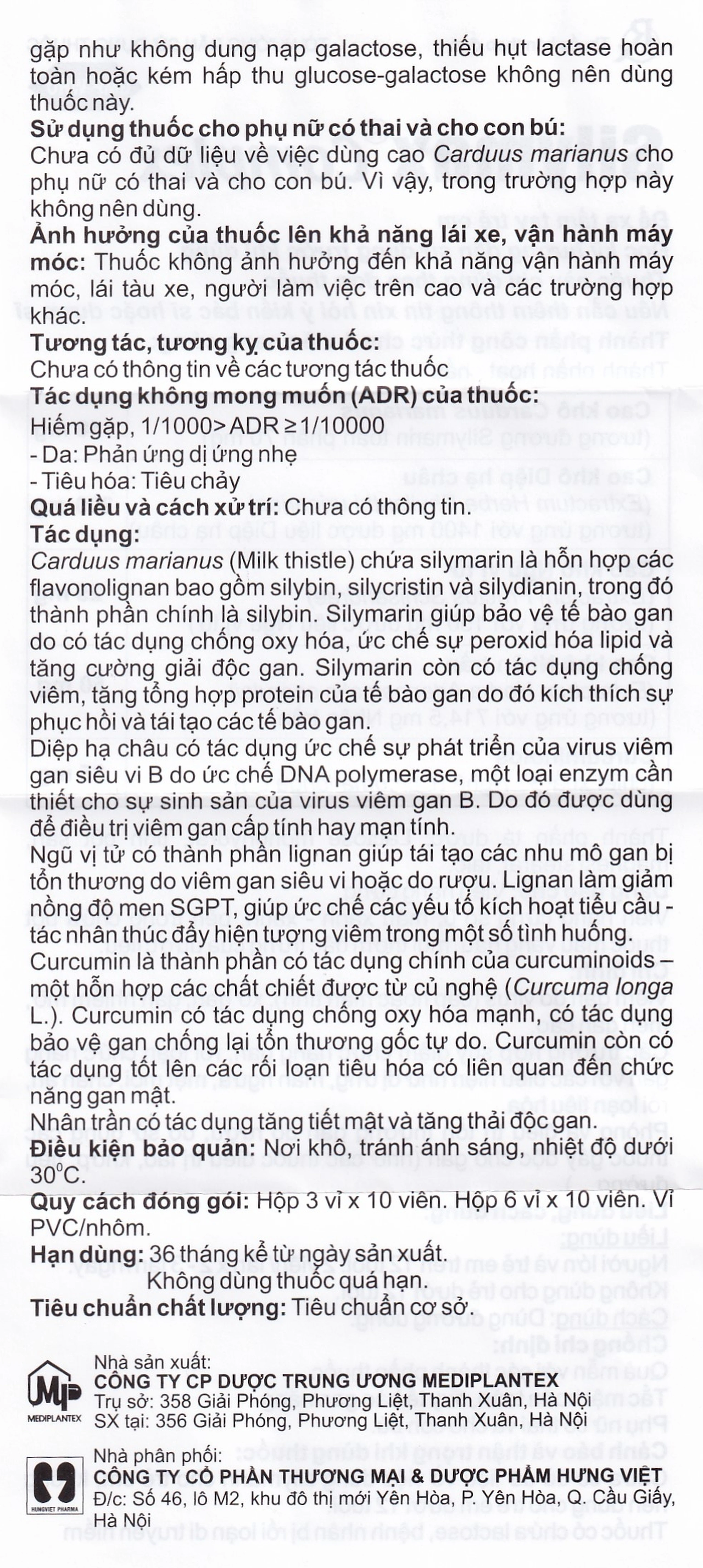 Thuốc Silymax Complex Mediplantex điều trị viêm gan do virus, xơ gan (6 vỉ x 10 viên) 