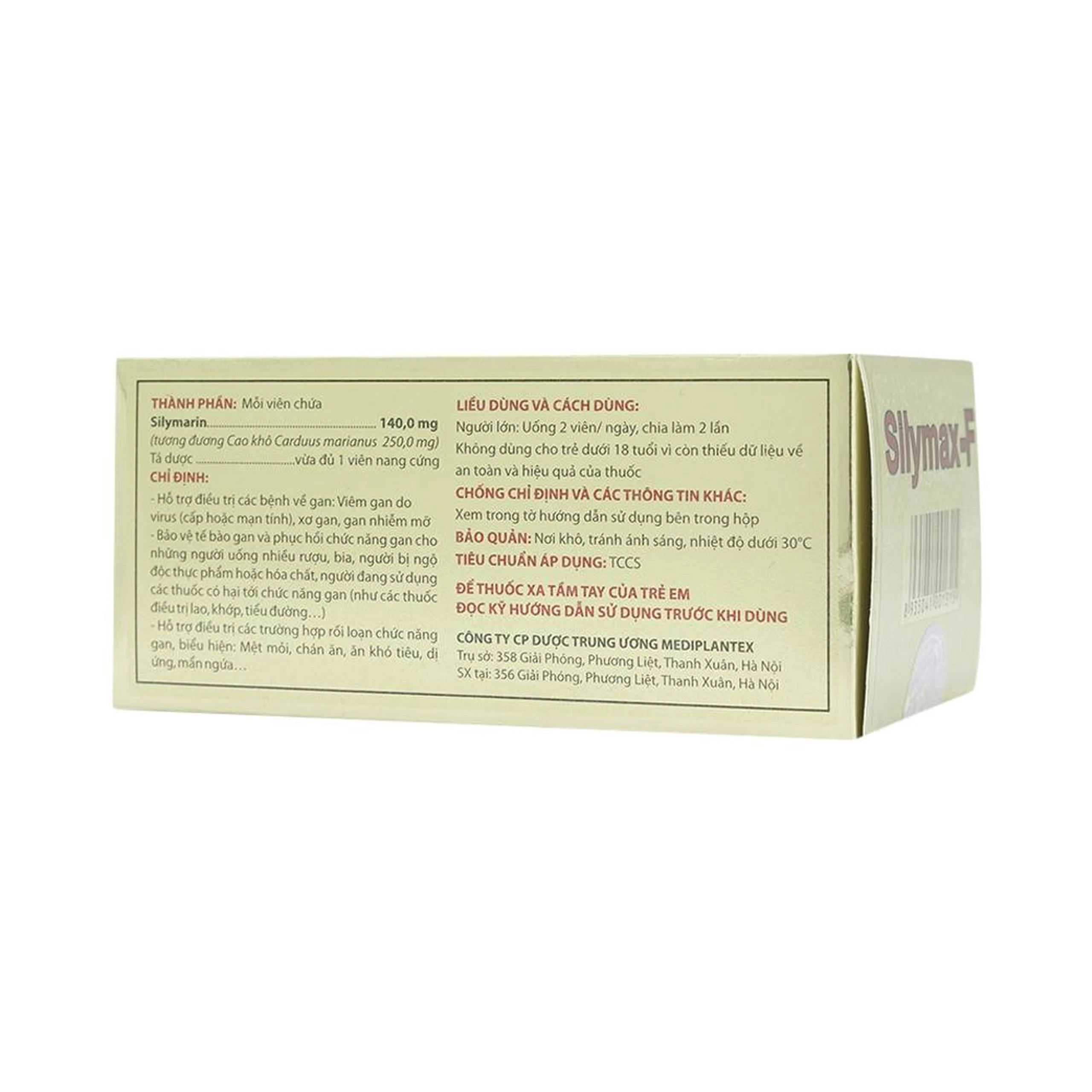 Thuốc Silymax-F Mediplantex điều trị viêm gan do virus, xơ gan (6 vỉ x 10 viên)