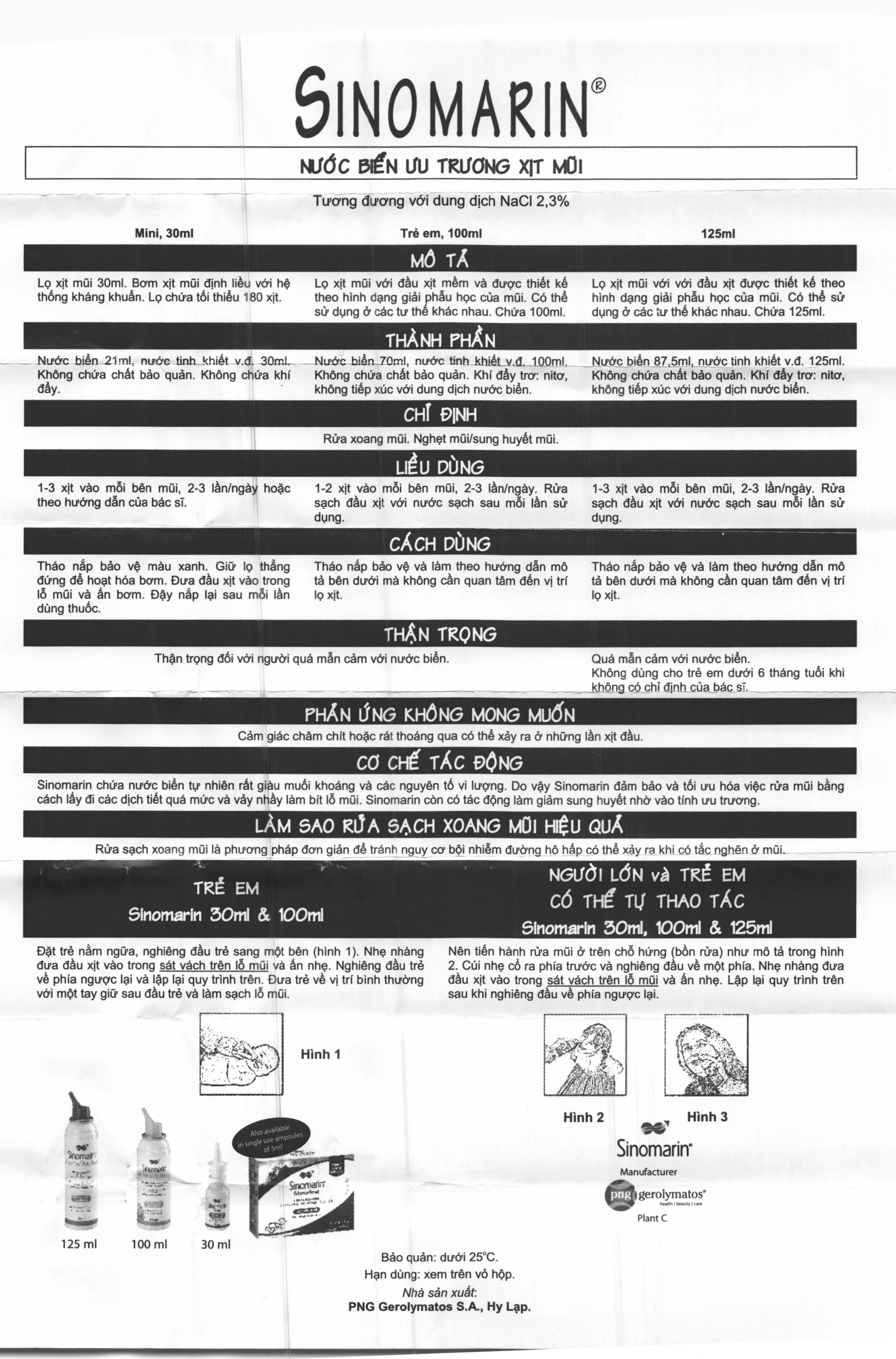 Xịt mũi Sinomarin Mini Spray 30ml hỗ trợ ngăn ngừa nghẹt mũi, sung huyết mũi