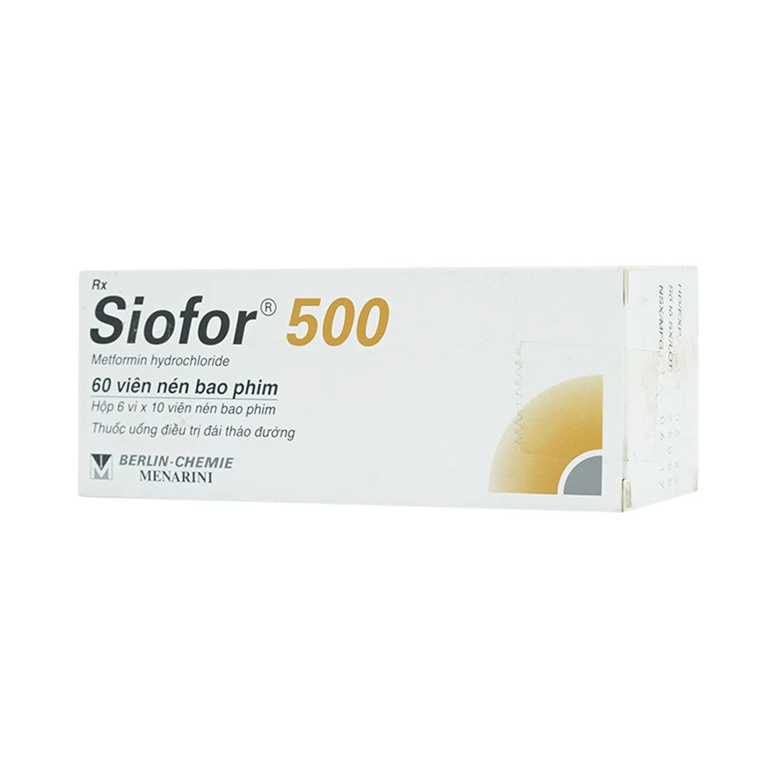 Thuốc Siofor 500 Berlin điều trị đái tháo đường típ 2 (4 vỉ x 15 viên)
