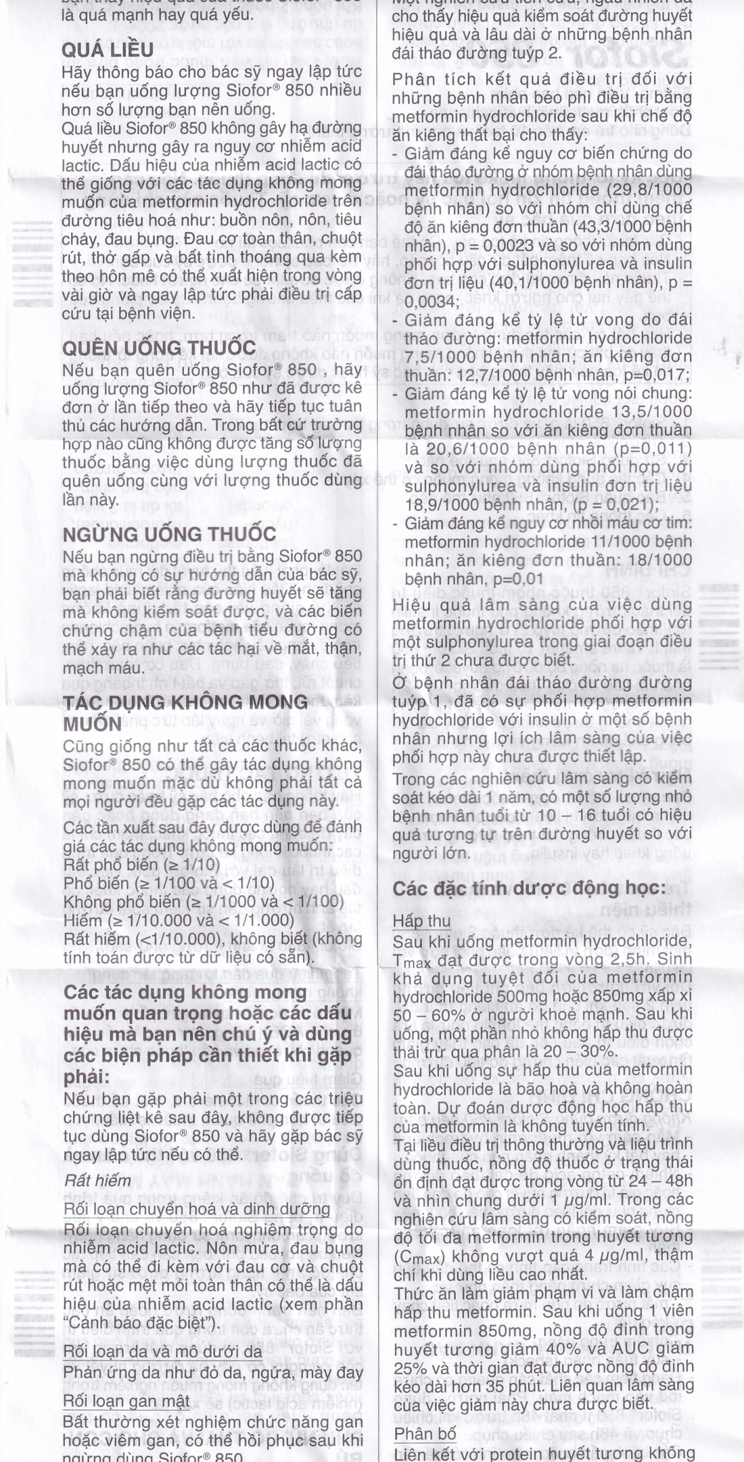 Thuốc Siofor 850 Berlin điều trị đái tháo đường típ 2 (4 vỉ x 15 viên)