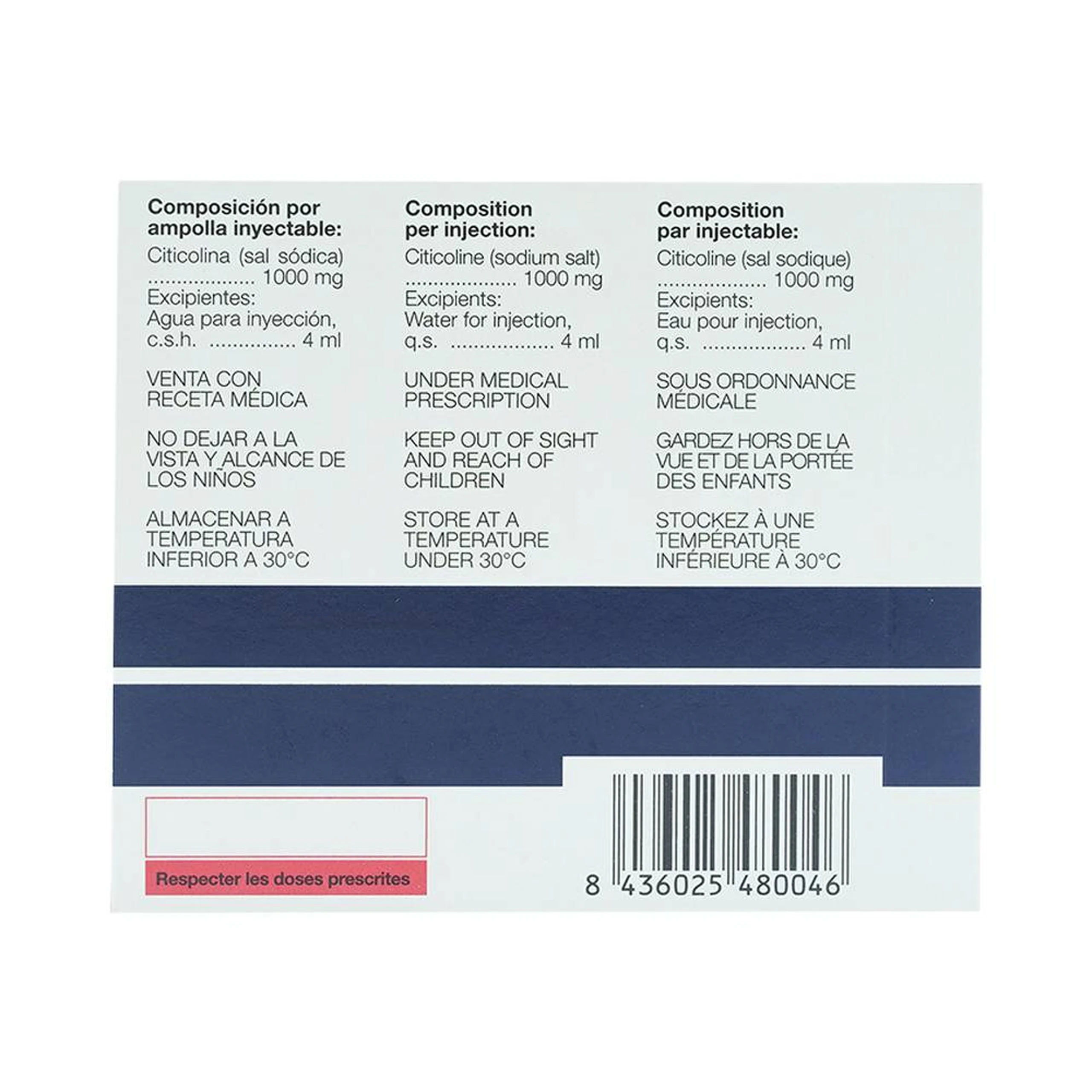 Thuốc tiêm Somazina 1000mg điều trị các rối loạn nhận thức, cảm giác (5 ống x 4ml)