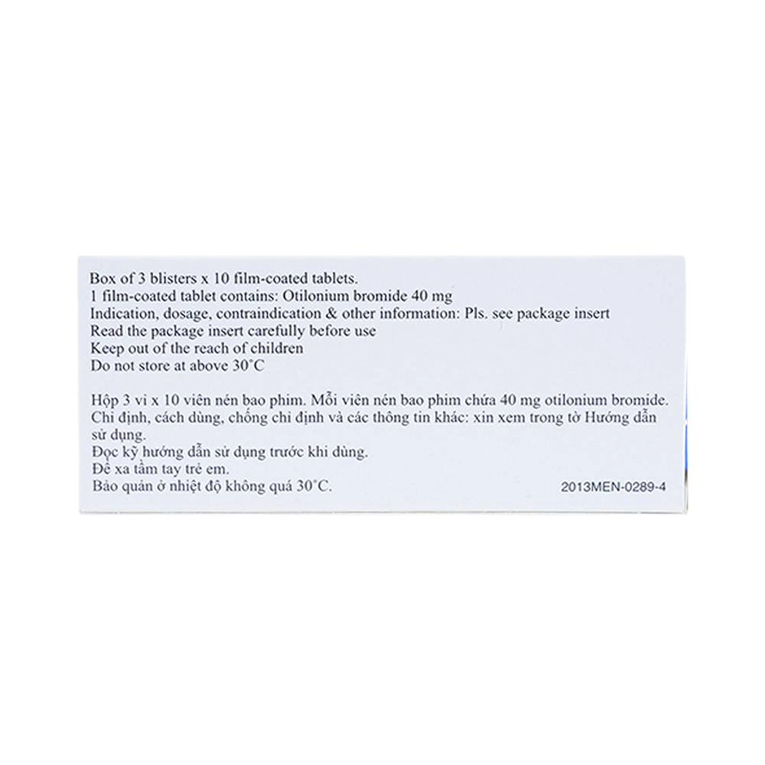 Thuốc Spasmomen Menarini điều trị hội chứng đại tràng kích thích (3 vỉ x 10 viên)