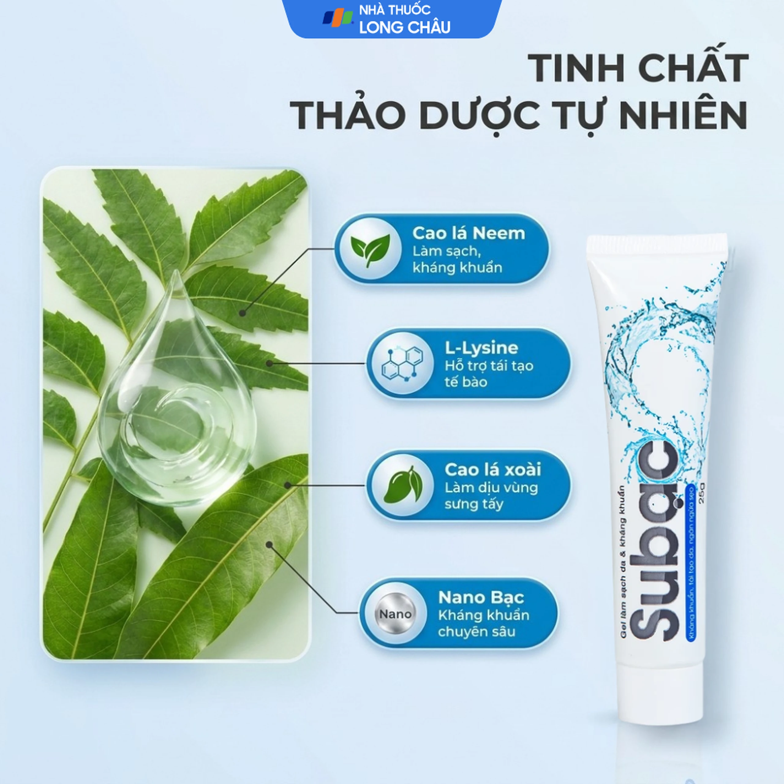 Gel bôi Su Bạc kháng khuẩn, làm sạch da (25g) 3