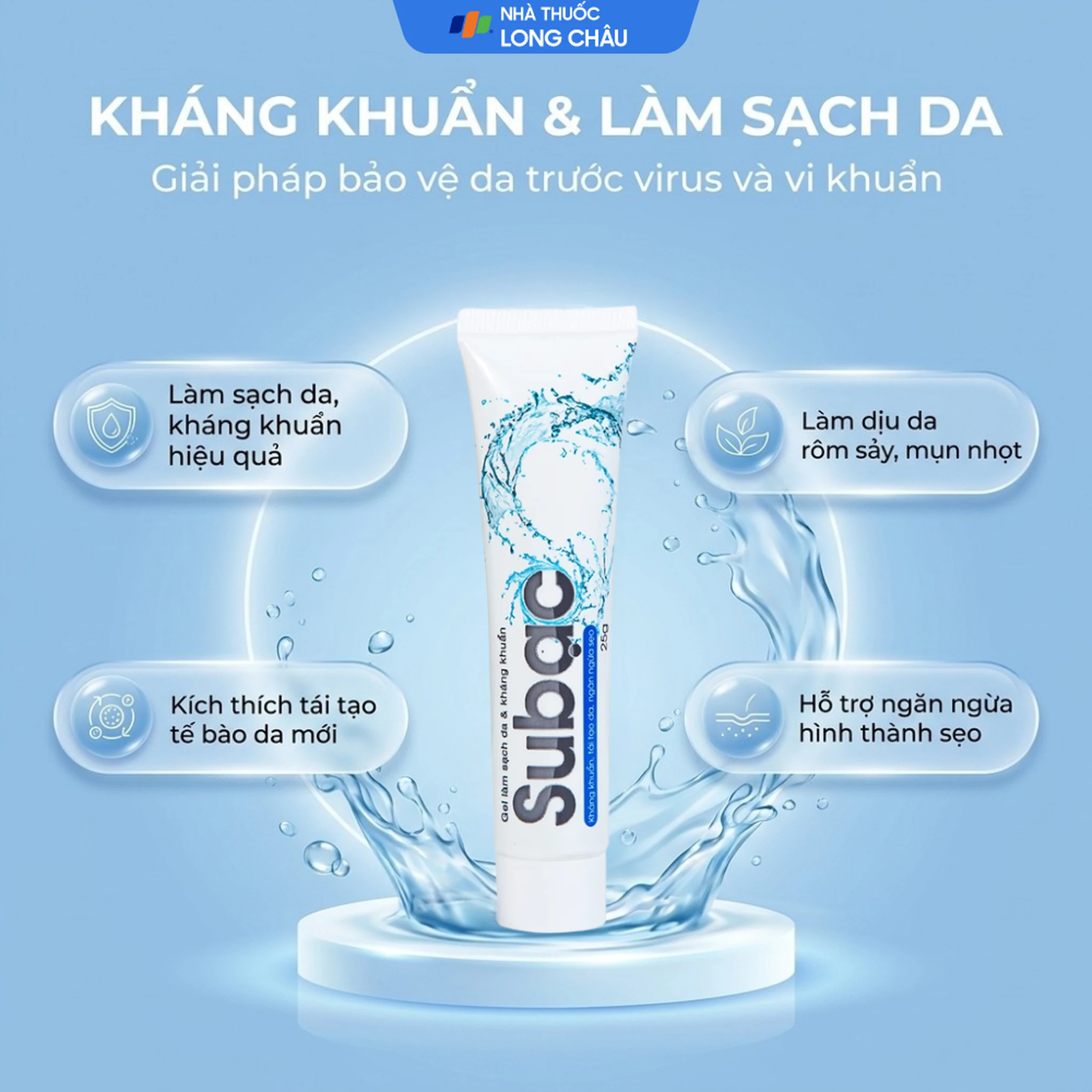 Gel bôi Su Bạc kháng khuẩn, làm sạch da (25g) 2