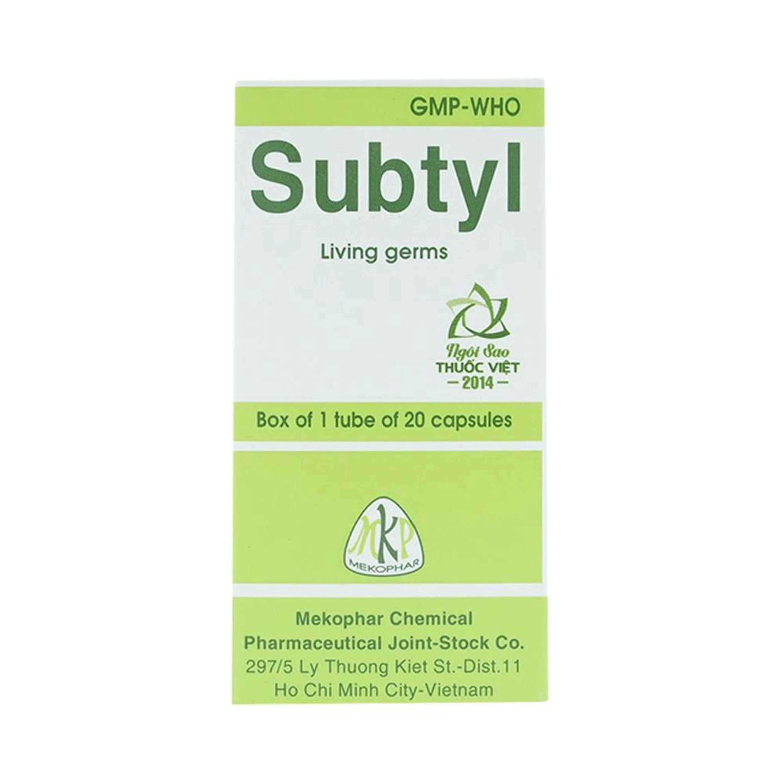 Thuốc Subtyl Mekophar điều trị tiêu chảy, viêm ruột (20 viên) 1