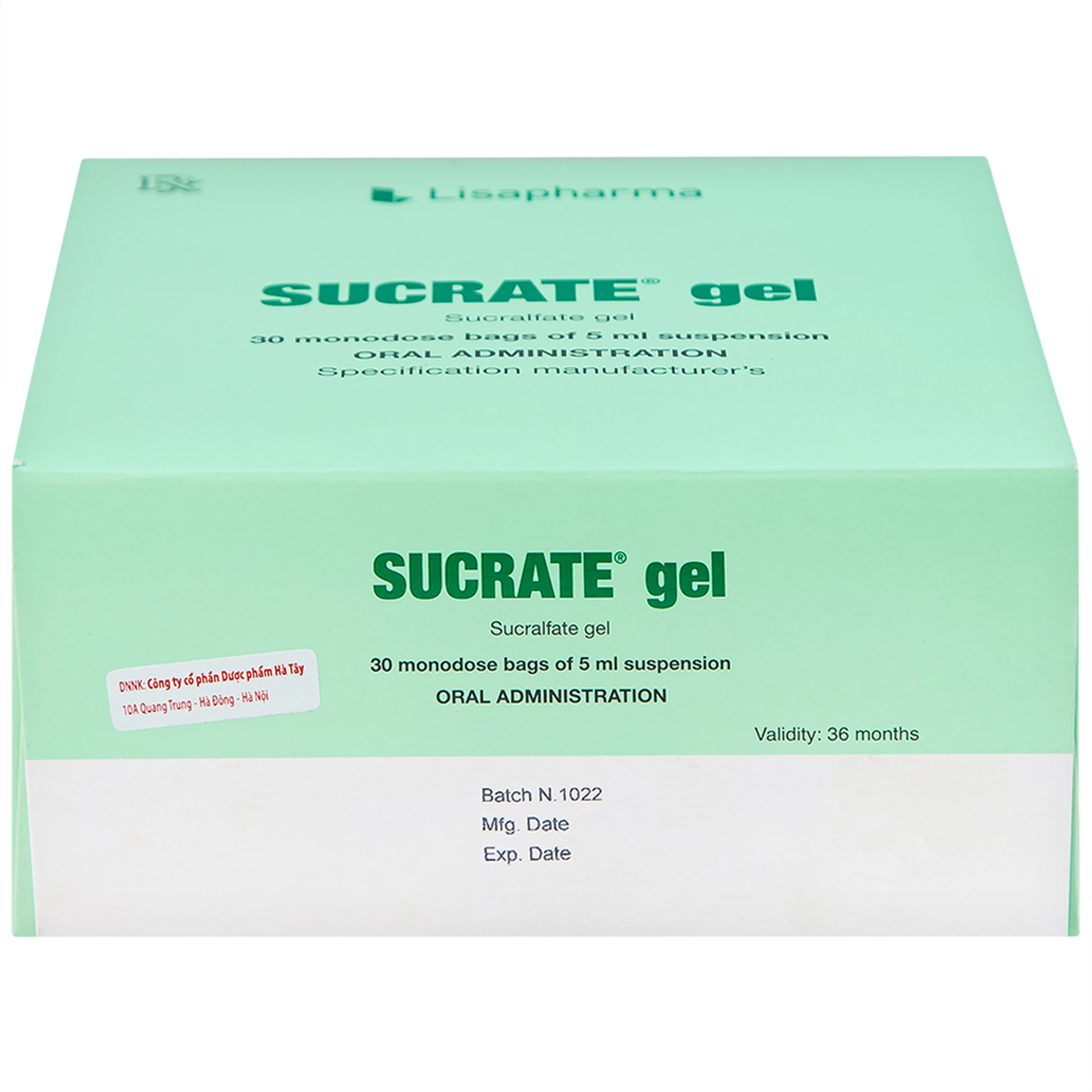 Hỗn dịch Sucrate Gel Istituto Biochimico Italiano điều trị loét dạ dày - tá tràng (30 gói x 5ml)