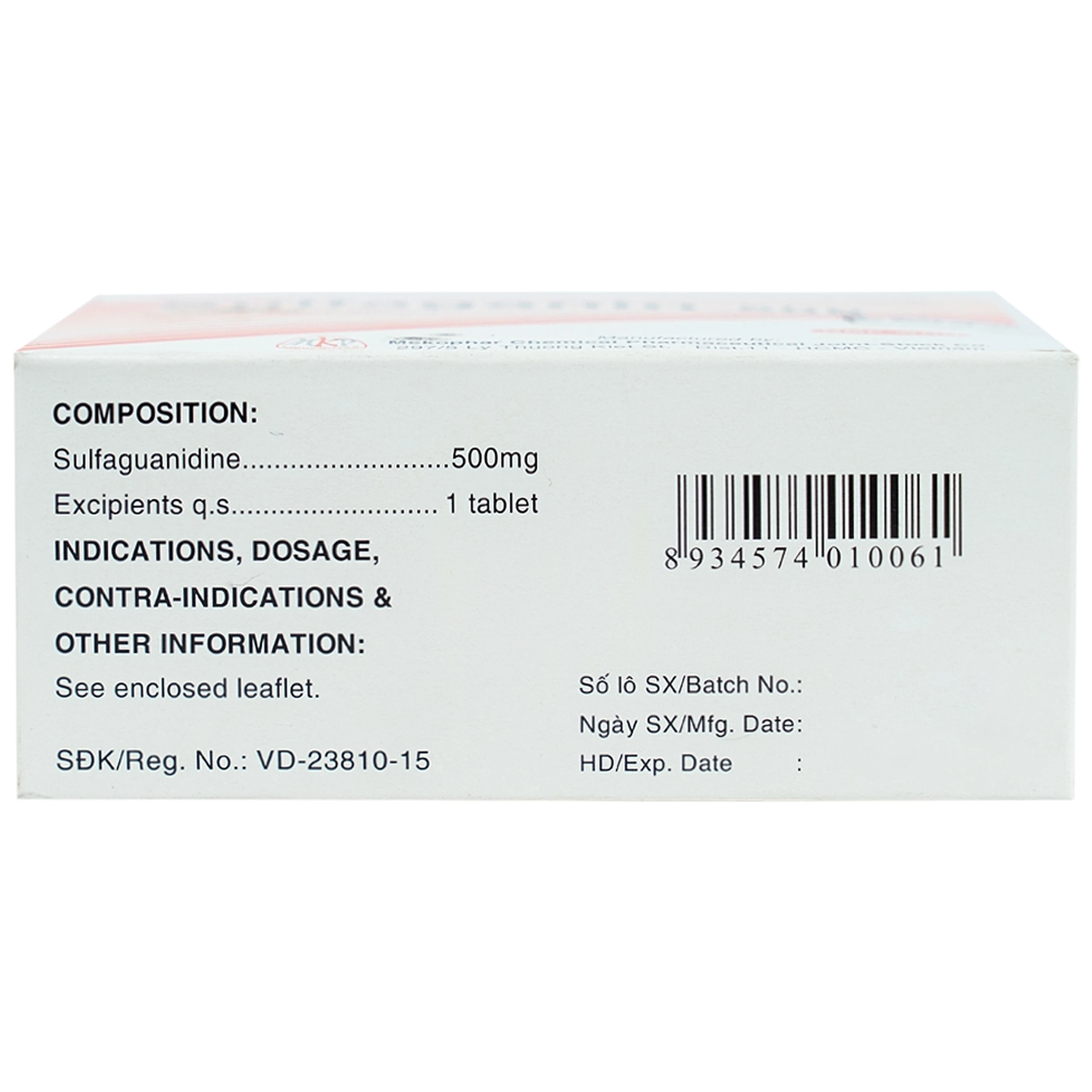 Thuốc Sulfaganin 500 Mekophar điều trị tiêu chảy cấp (10 vỉ x 10 viên)