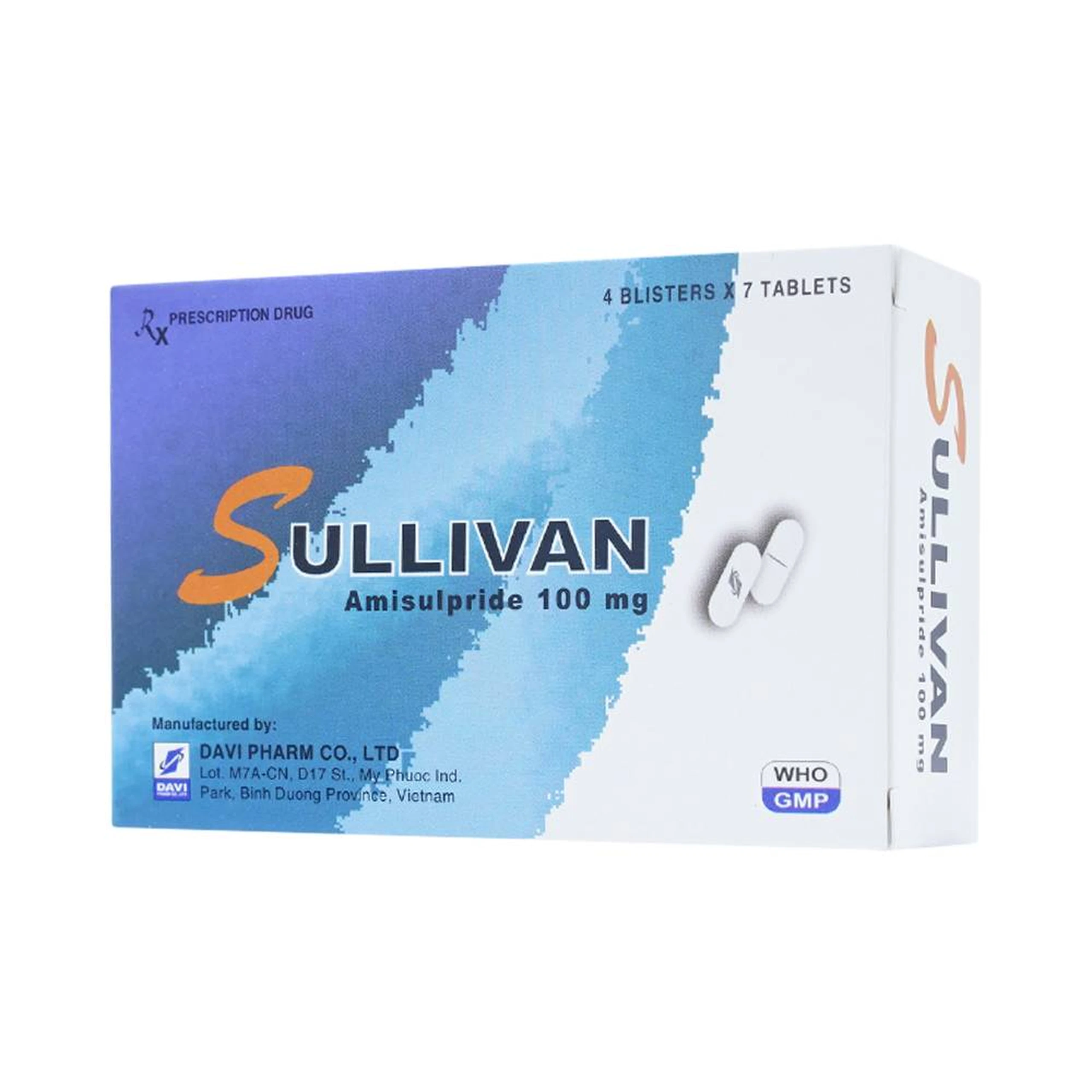 Thuốc Sullivan Davipharm điều trị bệnh tâm thần phân liệt (4 vỉ x 7 viên)
