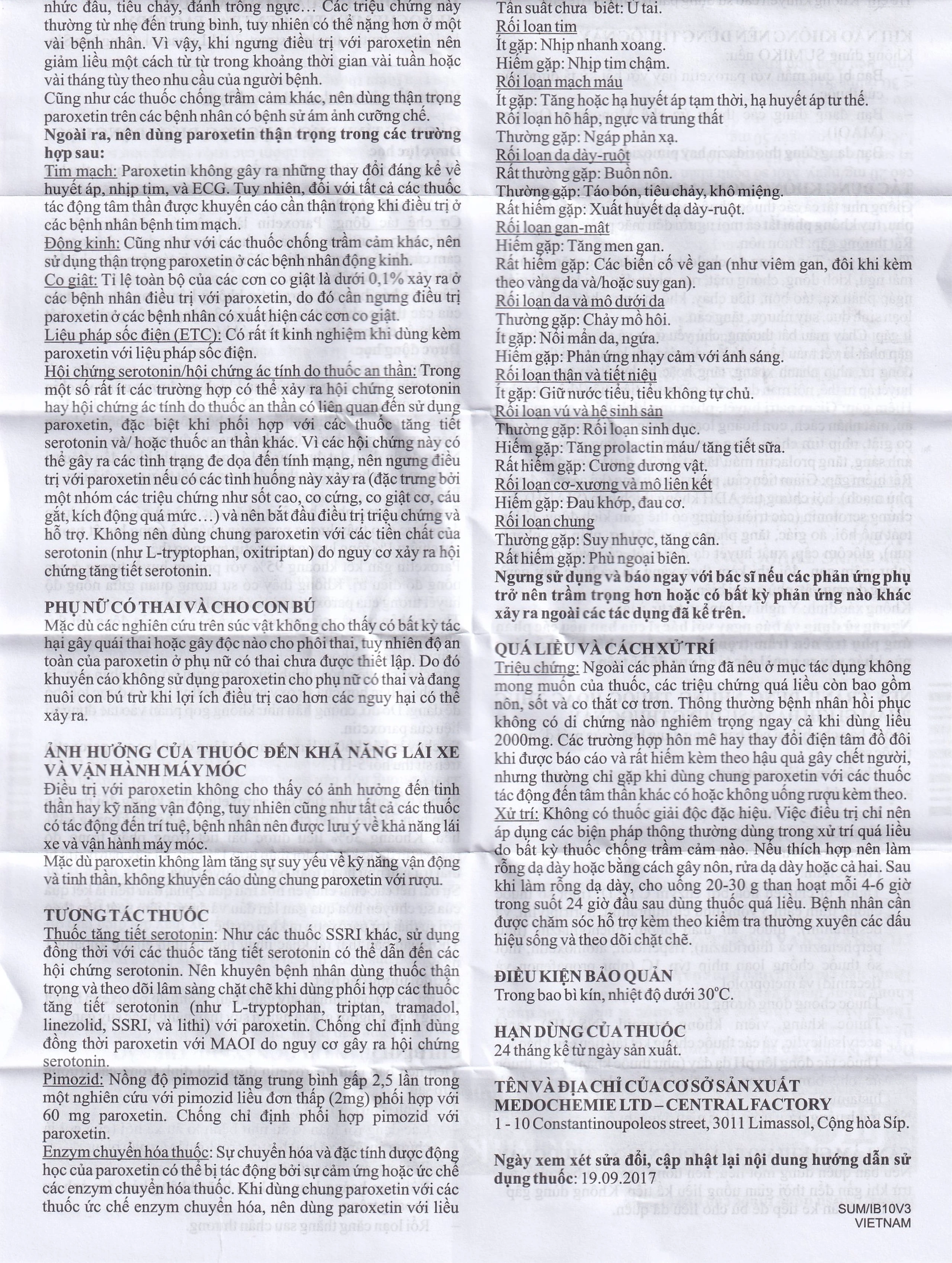 Thuốc Sumiko 20mg Medochemie điều trị bệnh trầm cảm (5 vỉ x 10 viên)