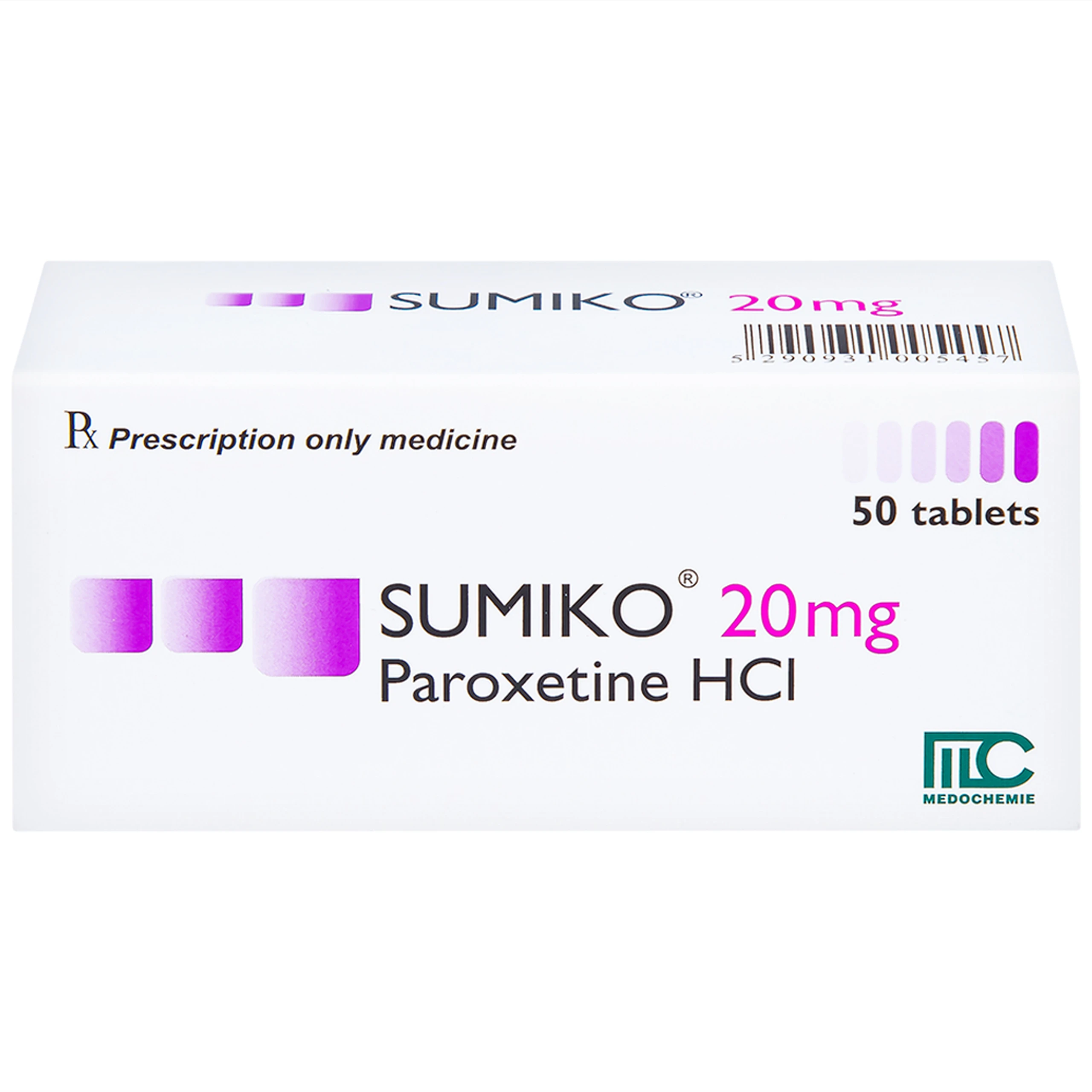 Thuốc Sumiko 20mg Medochemie điều trị bệnh trầm cảm (5 vỉ x 10 viên)