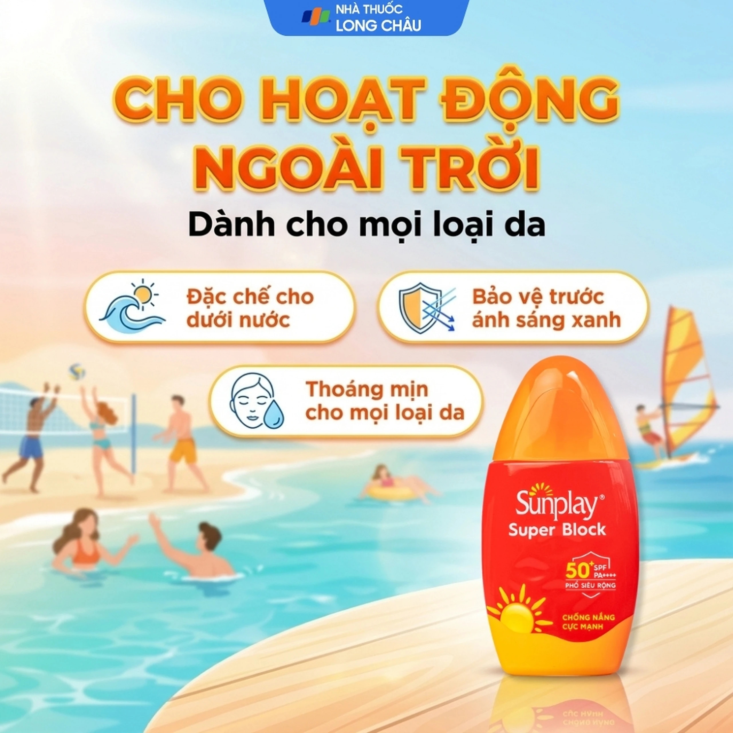 Sữa chống nắng Sunplay Super Block SPF50 Rohto ngăn sạm da và bảo vệ vượt trội (30g) 4