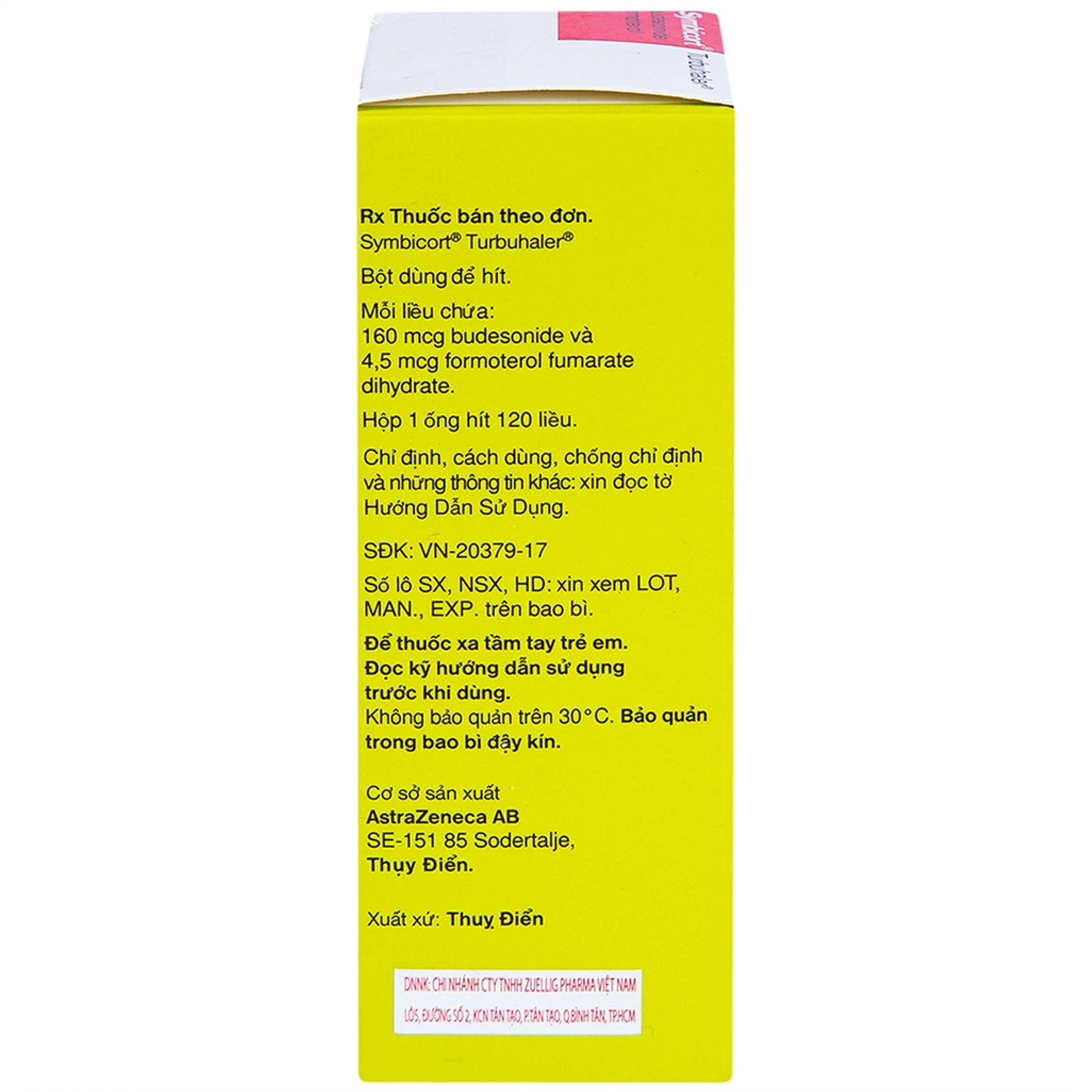 Thuốc bột để hít Symbicort AstraZeneca điều trị hen suyễn (120 liều)