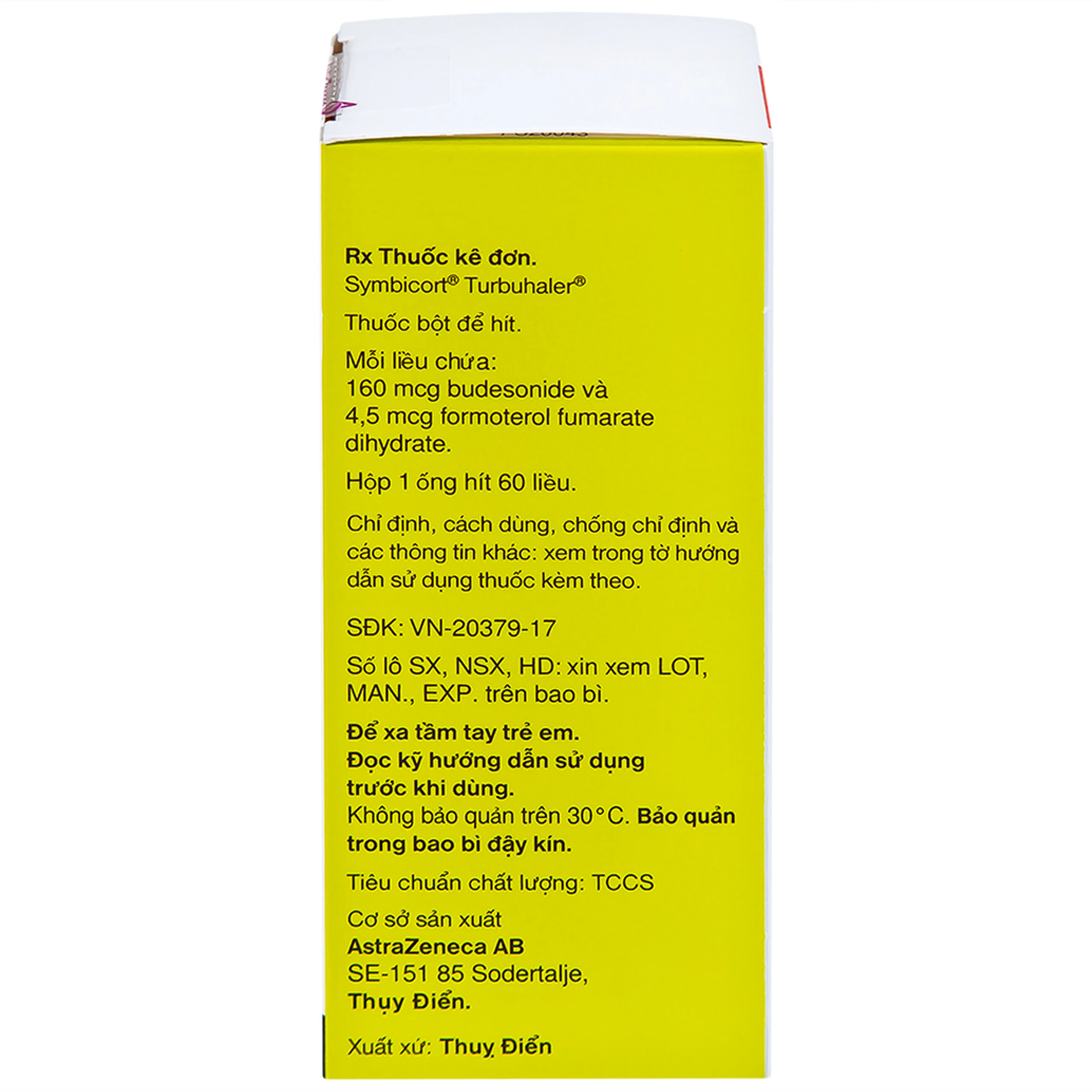 Thuốc bột để hít Symbicort AstraZeneca điều trị hen suyễn (60 liều)