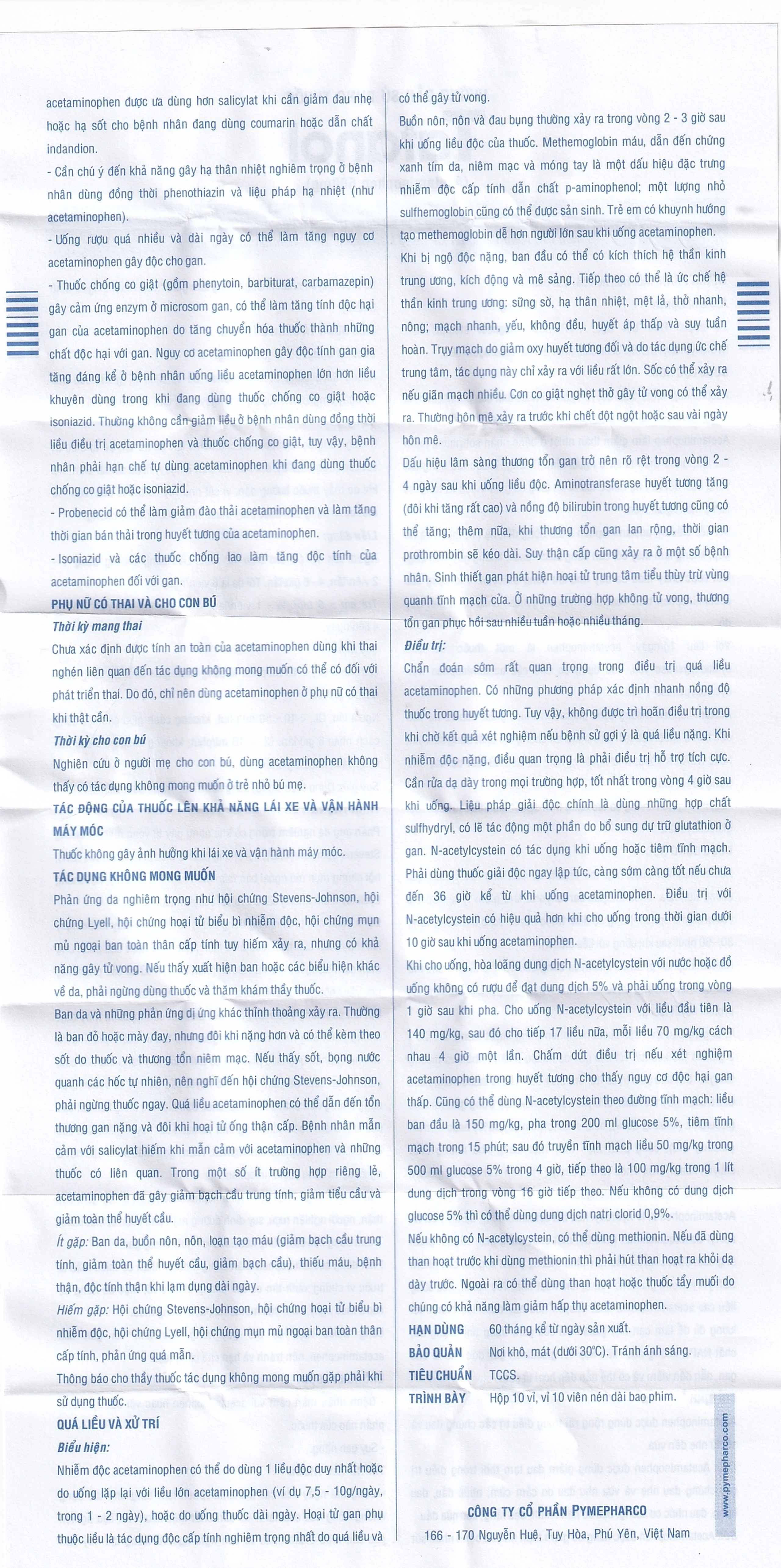 Thuốc Tatanol giảm đau, hạ sốt (10 vỉ x 10 viên)