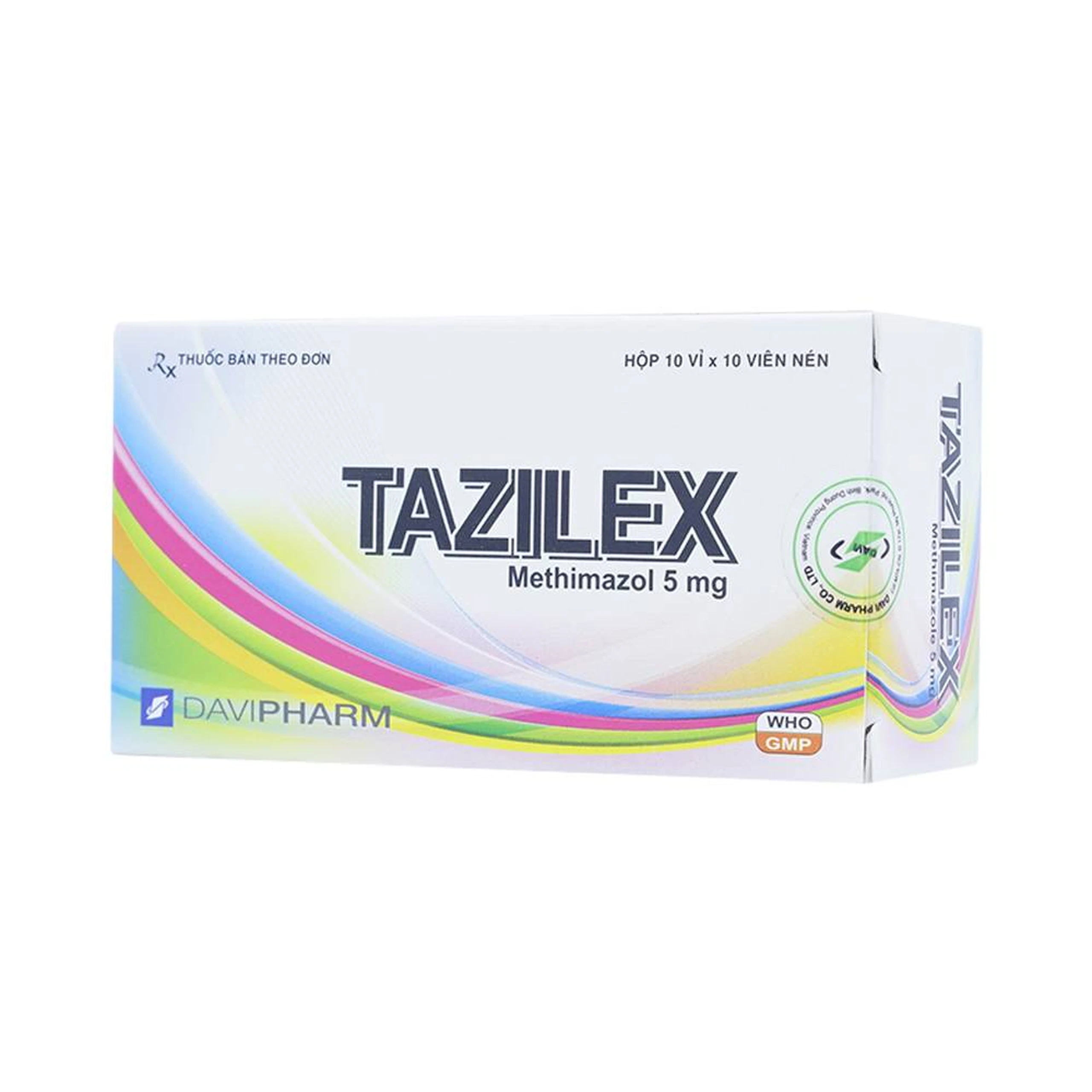Thuốc Tazilex Davipharm điều trị trước khi phẫu thuật tuyến giáp (10 vỉ x 10 viên) 