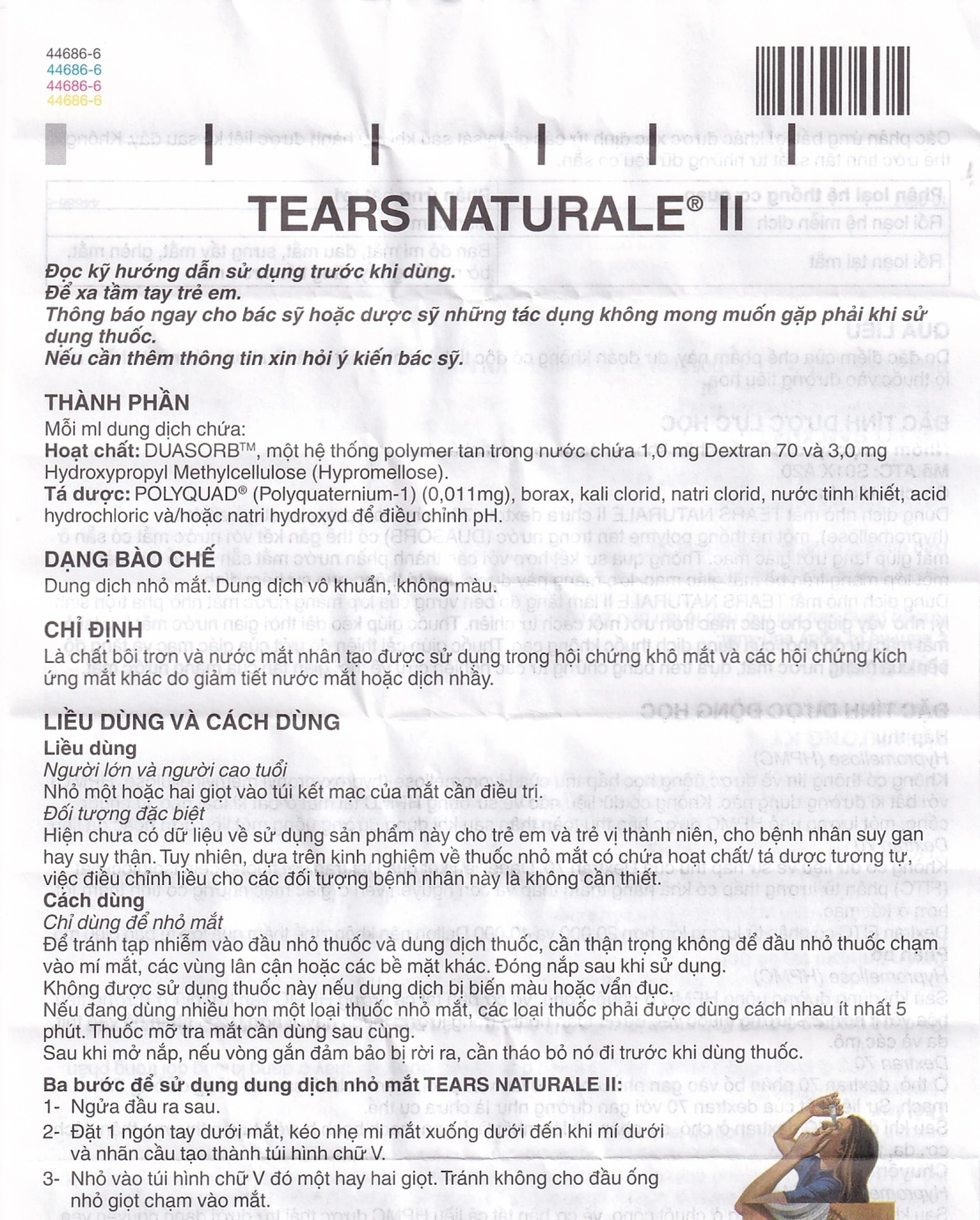 Thuốc nhỏ mắt Tears Naturale II Alcon giảm tiết nước mắt hoặc dịch nhầy (15ml)