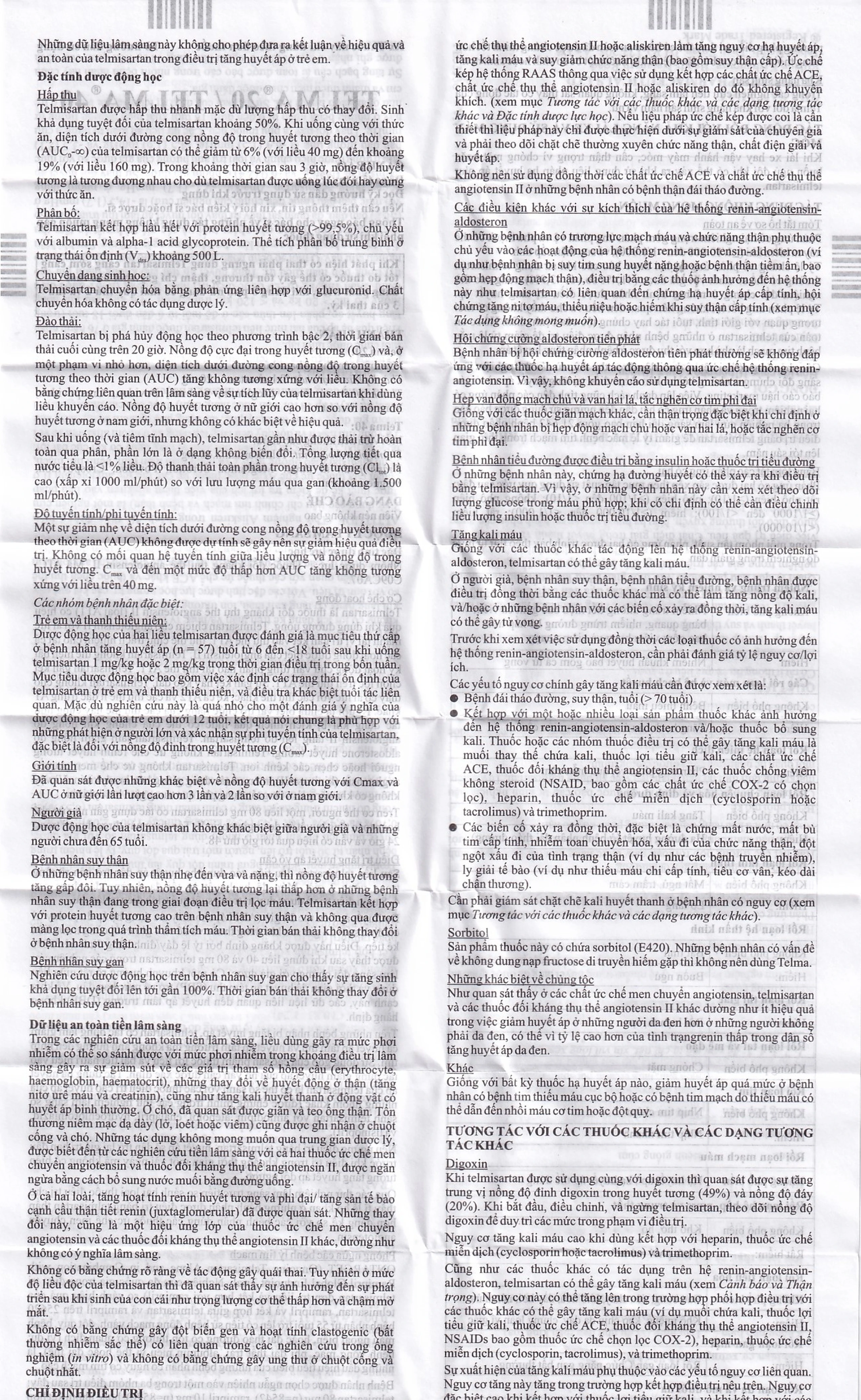 Thuốc Telma 40mg Glenmark điều trị tăng huyết áp (1 vỉ x 10 viên)