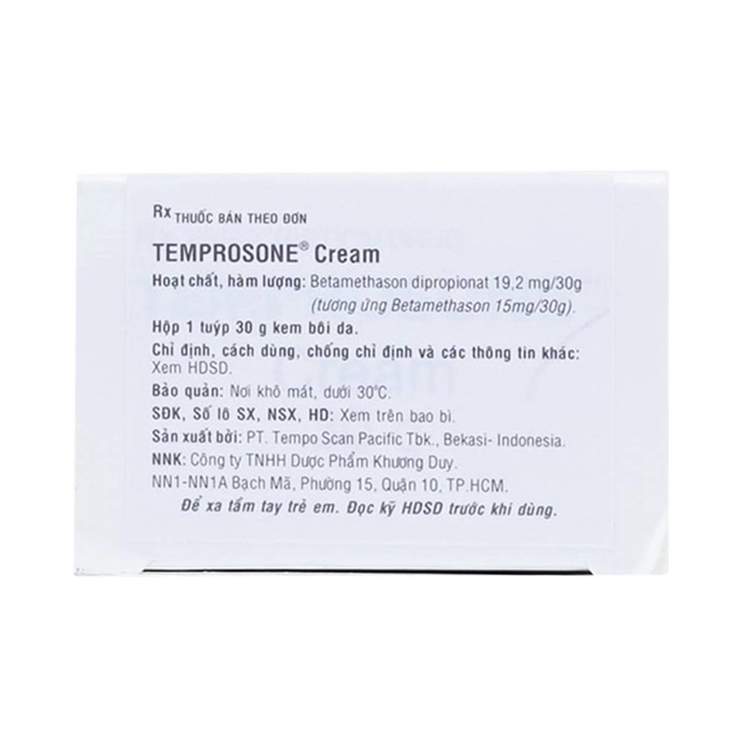 Kem bôi Temprosone Cream điều trị vảy nến, viêm da thượng bì (30g)
