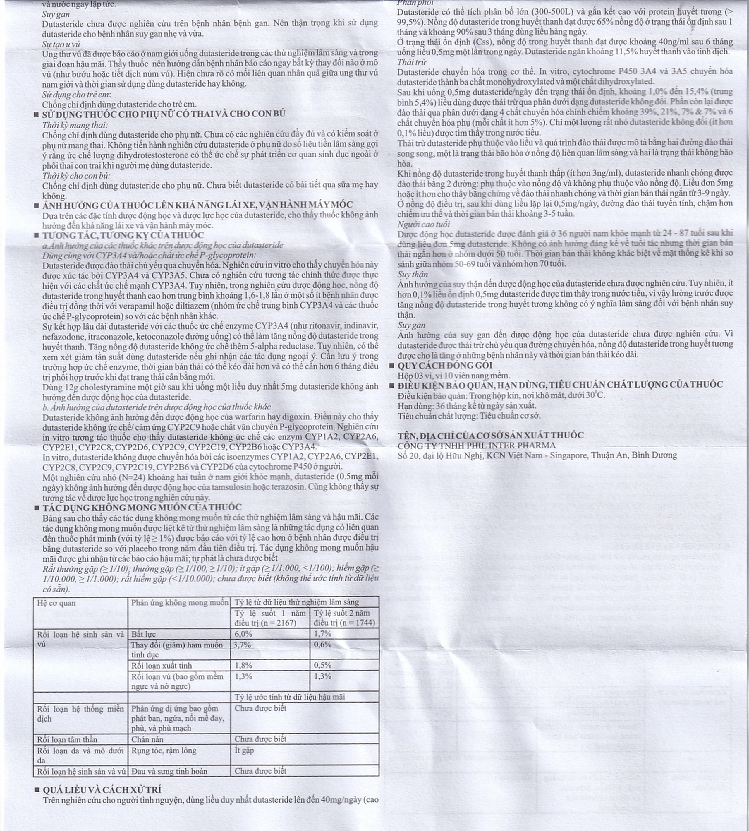 Thuốc Tenricy 0.5mg Phil điều trị triệu chứng phì đại tuyến tiền liệt lành tính (3 vỉ x 10 viên)
