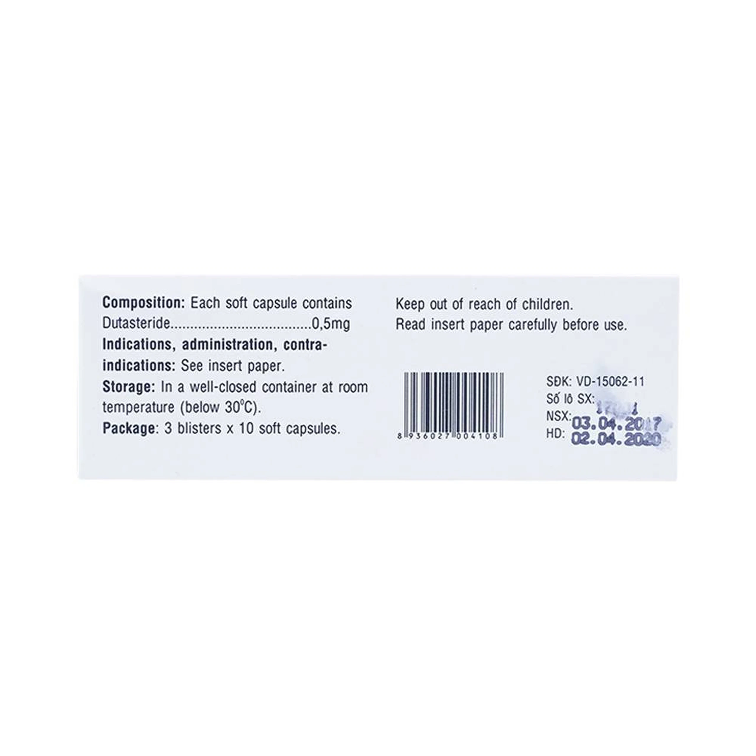 Thuốc Tenricy 0.5mg Phil điều trị triệu chứng phì đại tuyến tiền liệt lành tính (3 vỉ x 10 viên)