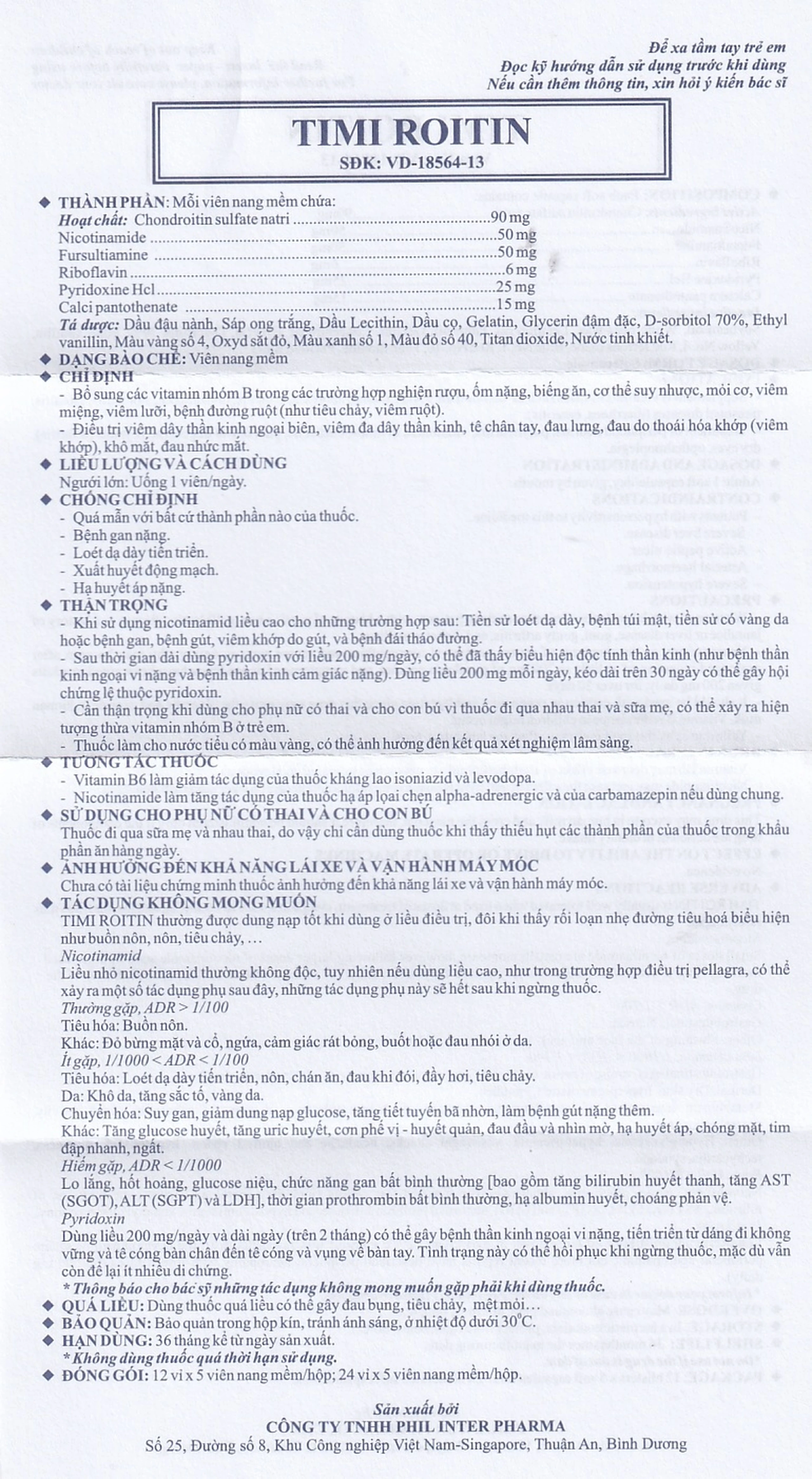 Thuốc Tmi Roitin bổ sung các vitamin nhóm B (24 vỉ x 5 viên)