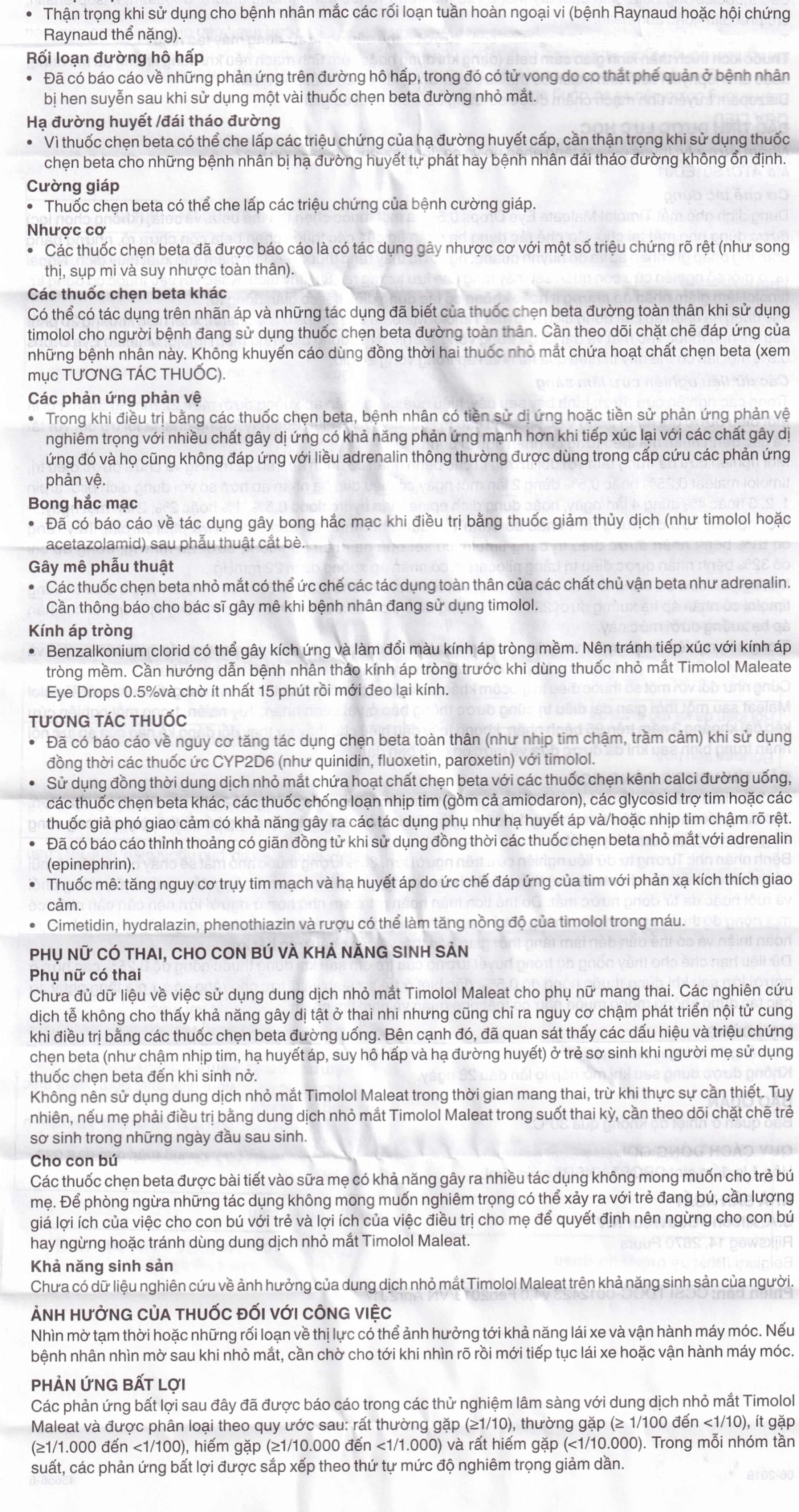 Dung dịch nhỏ mắt Timolol Maleate Eye Drops 0.5% Alcon điều trị tăng nhãn áp (5ml)