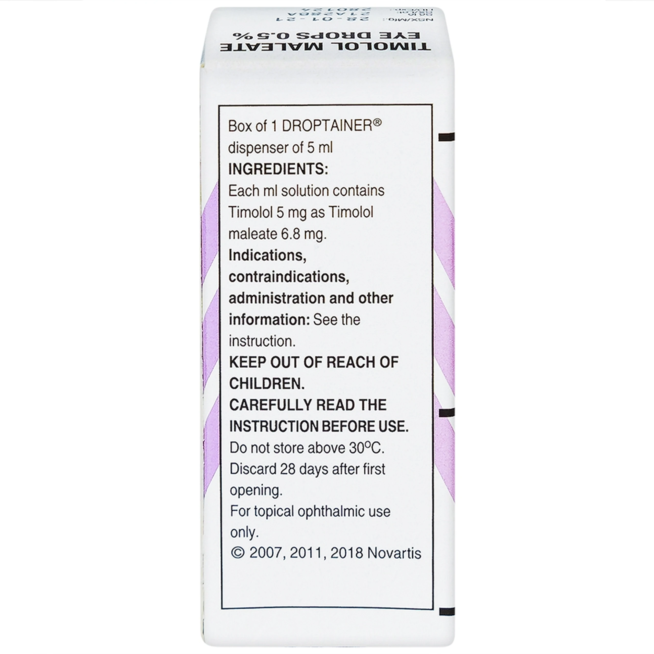 Dung dịch nhỏ mắt Timolol Maleate Eye Drops 0.5% Alcon điều trị tăng nhãn áp (5ml)