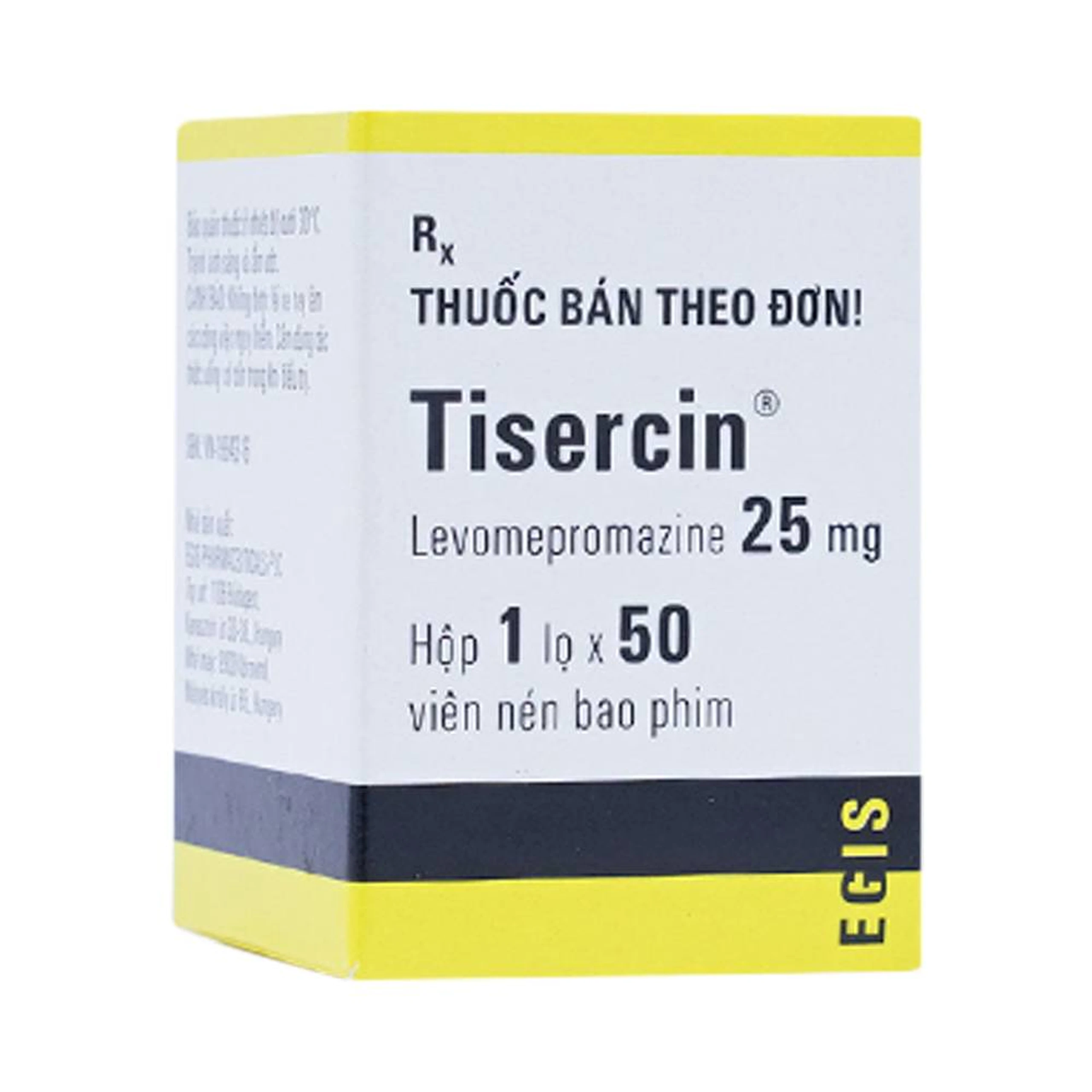 Thuốc Tisercin 25mg Egis điều trị loạn thần (1 lọ x 50 viên)