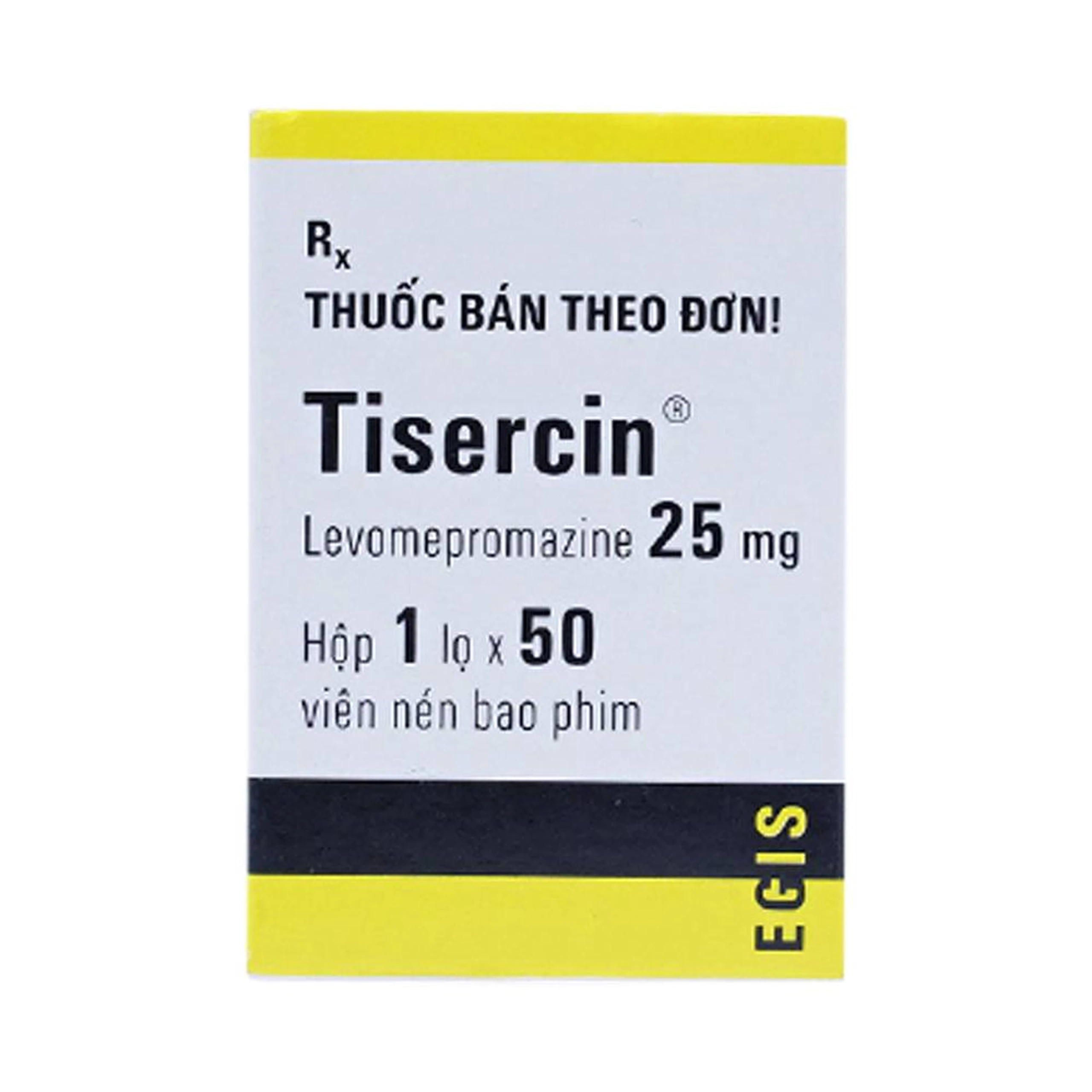 Thuốc Tisercin 25mg Egis điều trị loạn thần (1 lọ x 50 viên)