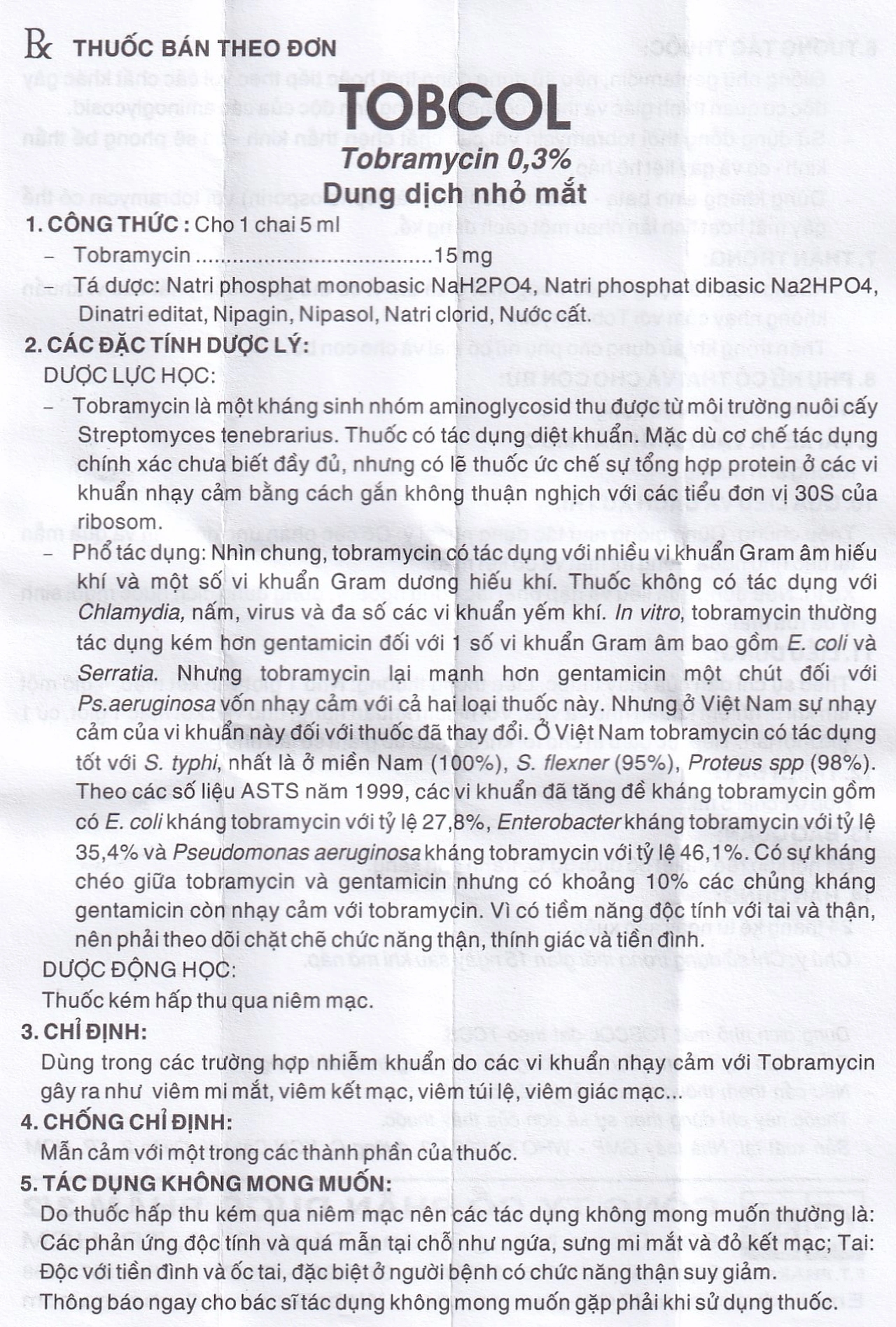 Thuốc nhỏ mắt Tobcol Dược 3-2 điều trị viêm mi mắt, viêm kết mạc (5ml)